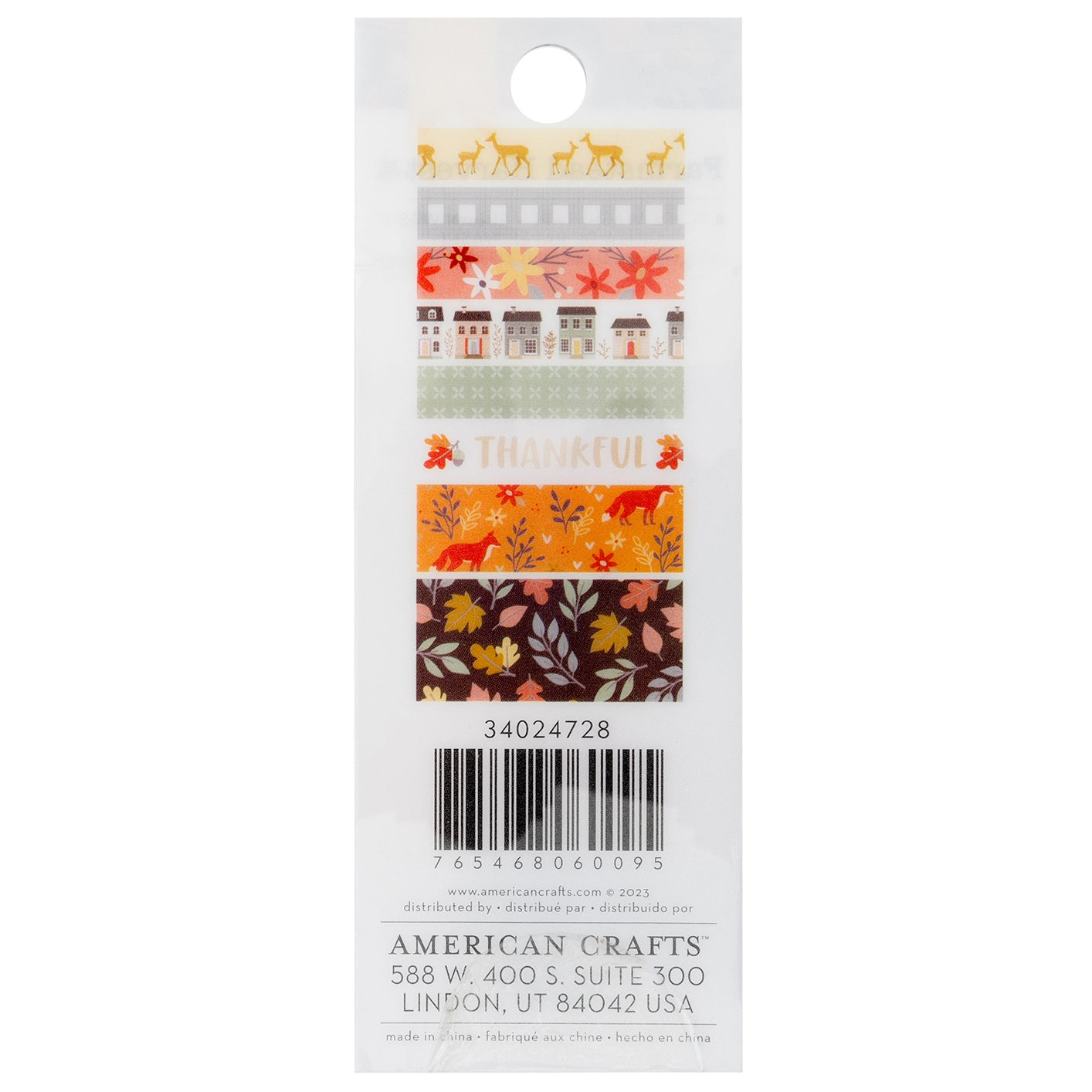 American Crafts Farmstead Harvest Gold Foil Washi Tape - 8 Pack