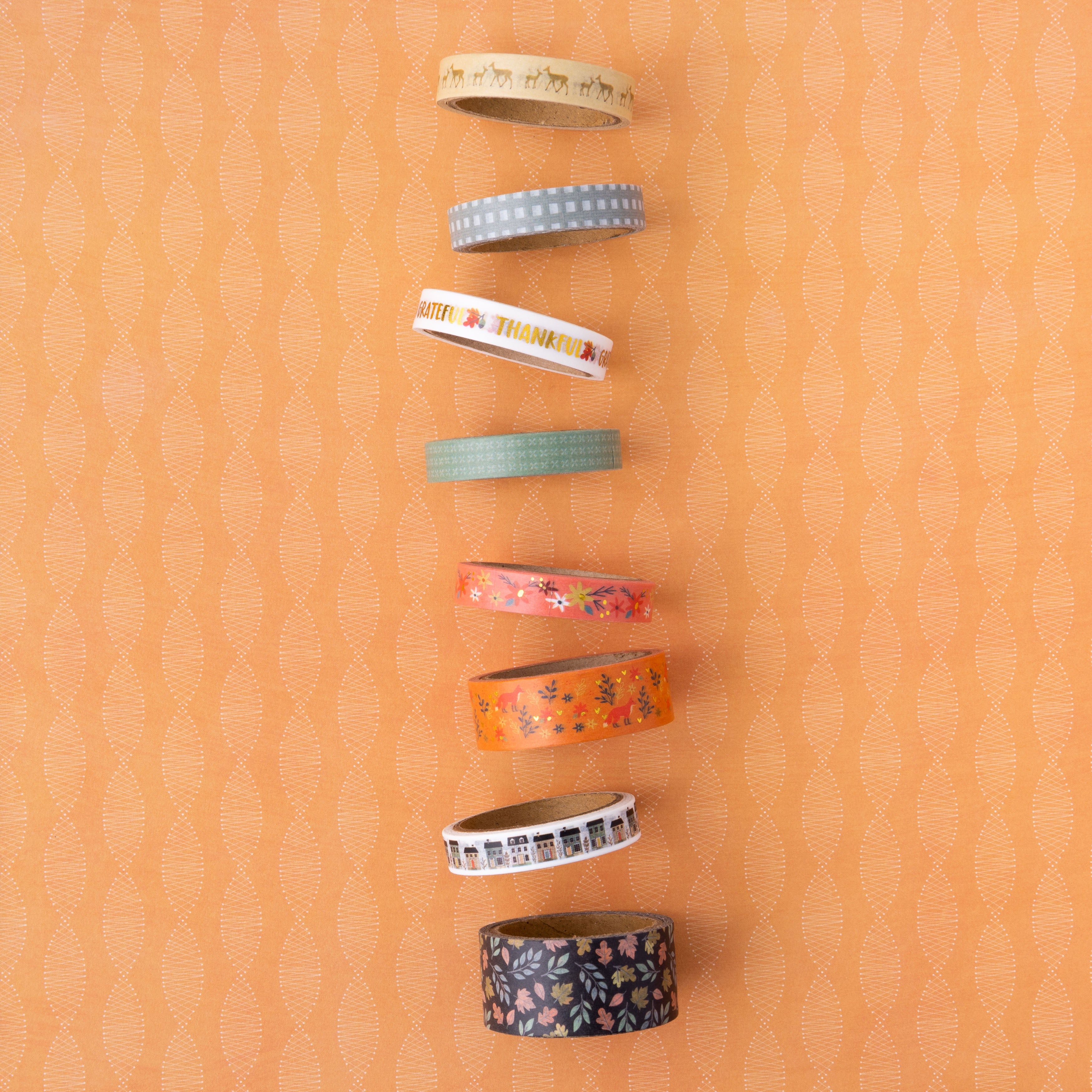 American Crafts Farmstead Harvest Gold Foil Washi Tape - 8 Pack