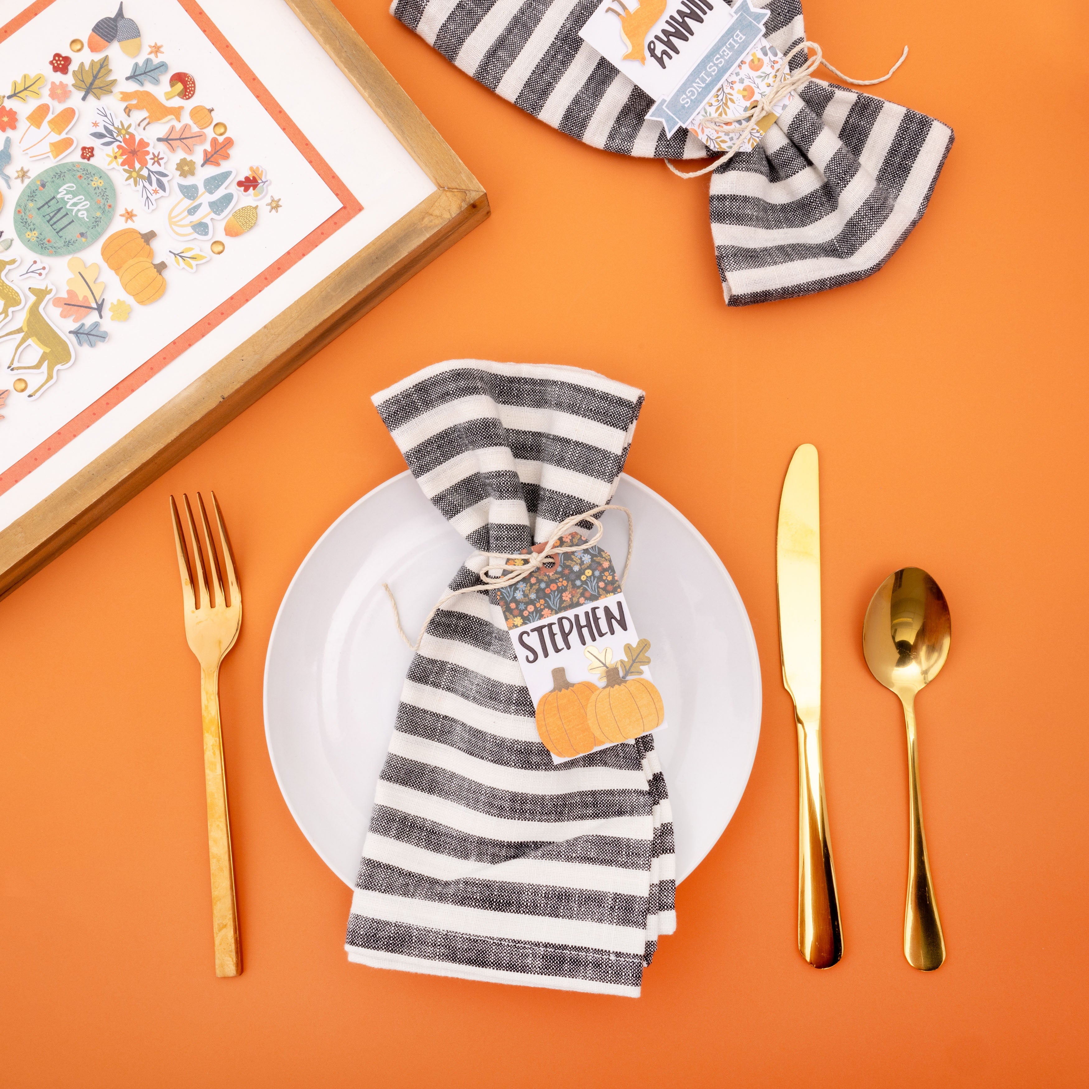 American Crafts Farmstead Harvest Ephemera Die Cuts - Journaling - Gold Foil, 62 Pieces