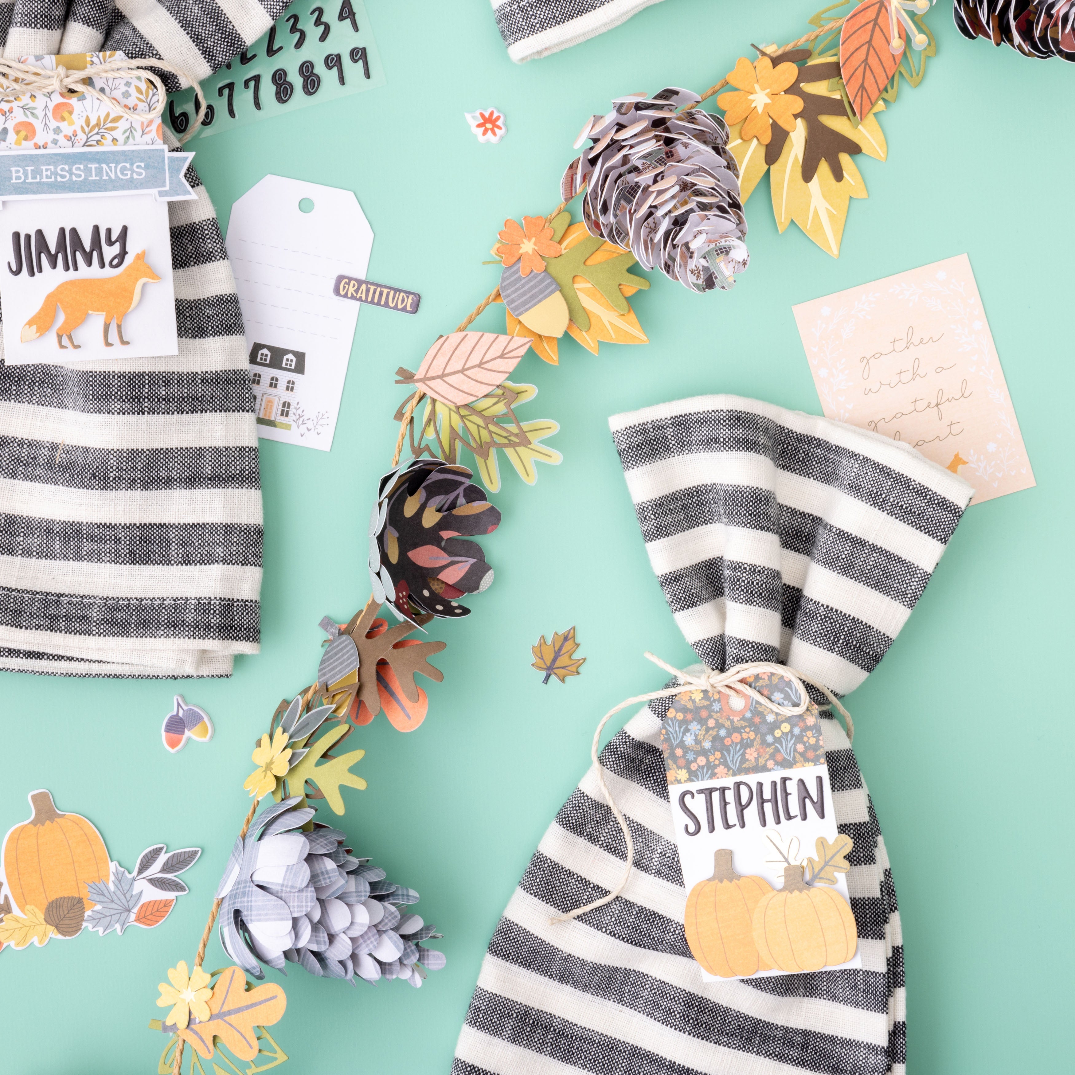 American Crafts Farmstead Harvest Ephemera Die Cuts - Journaling - Gold Foil, 62 Pieces