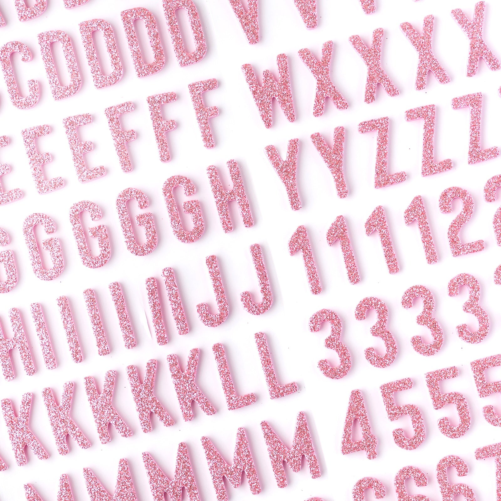 American Crafts Life Of The Party Thickers Pink Glitter Alphabet Stickers - 241 pcs