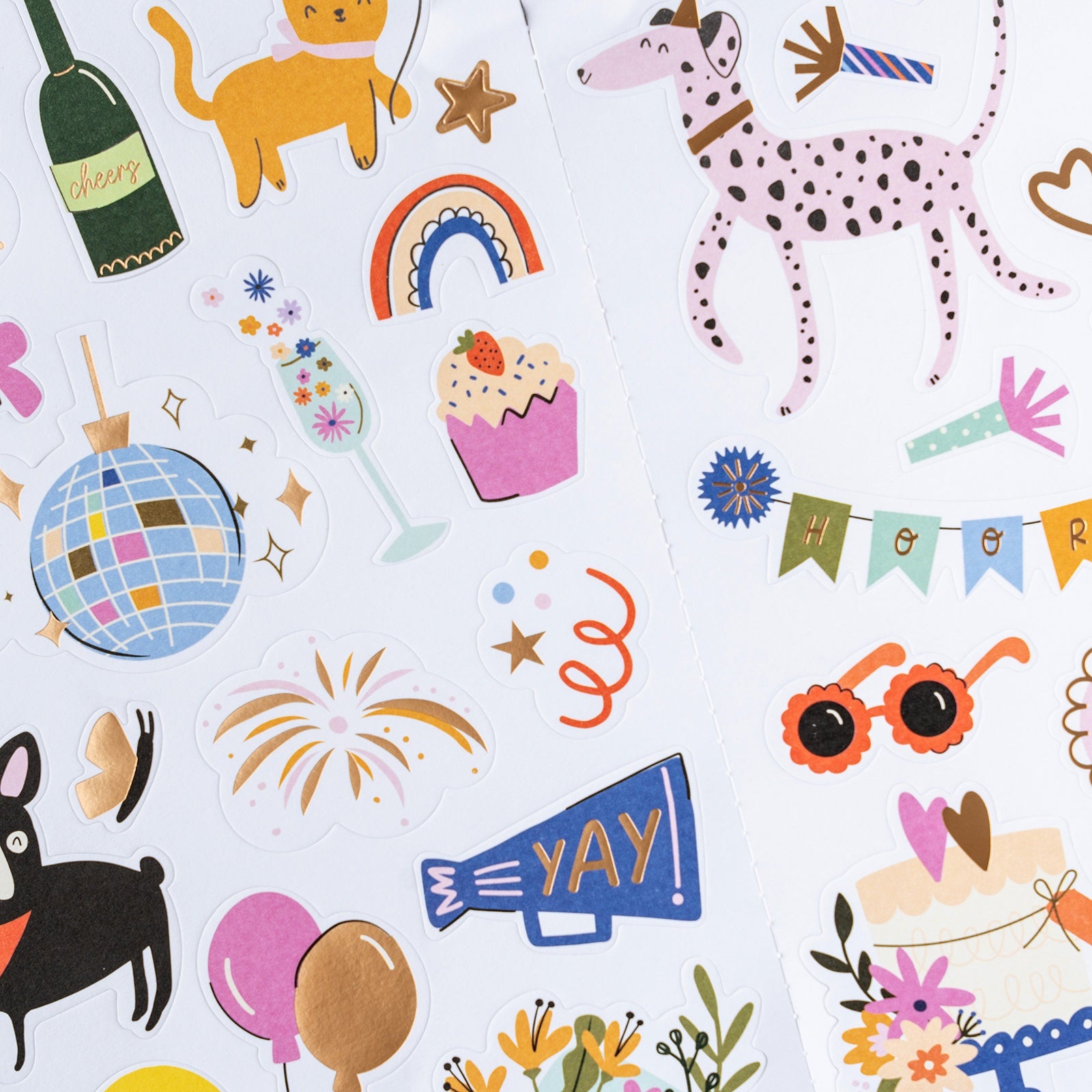 American Crafts Cardstock Stickers - Gold Foil, Life Of The Party - 48 pieces