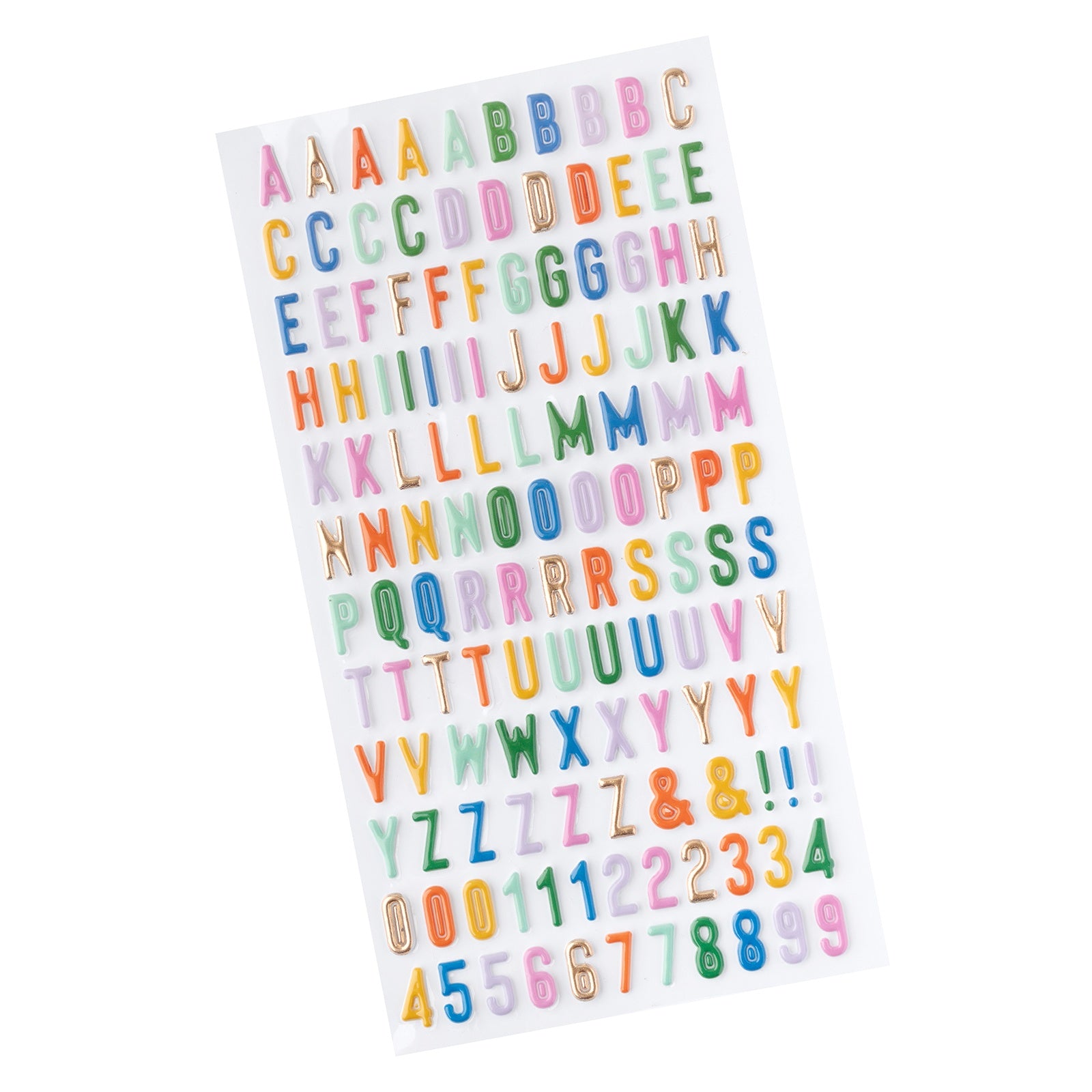 American Crafts Life Of The Party Puffy Stickers - Gold Foil Alpha, 136 stickers