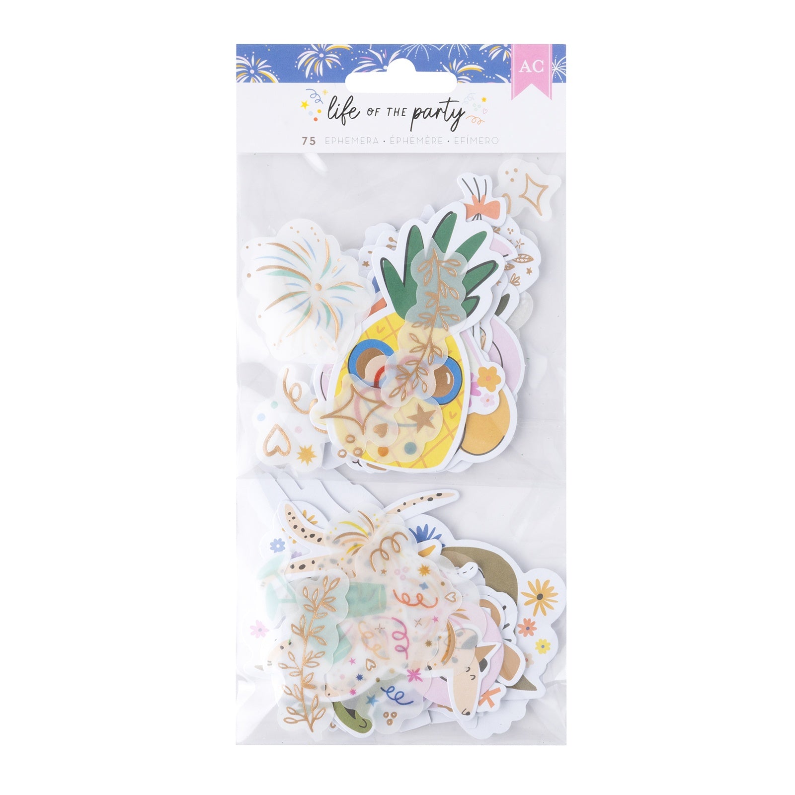 Life Of The Party Ephemera Icon Die-Cuts with Gold Foil, 75 pcs