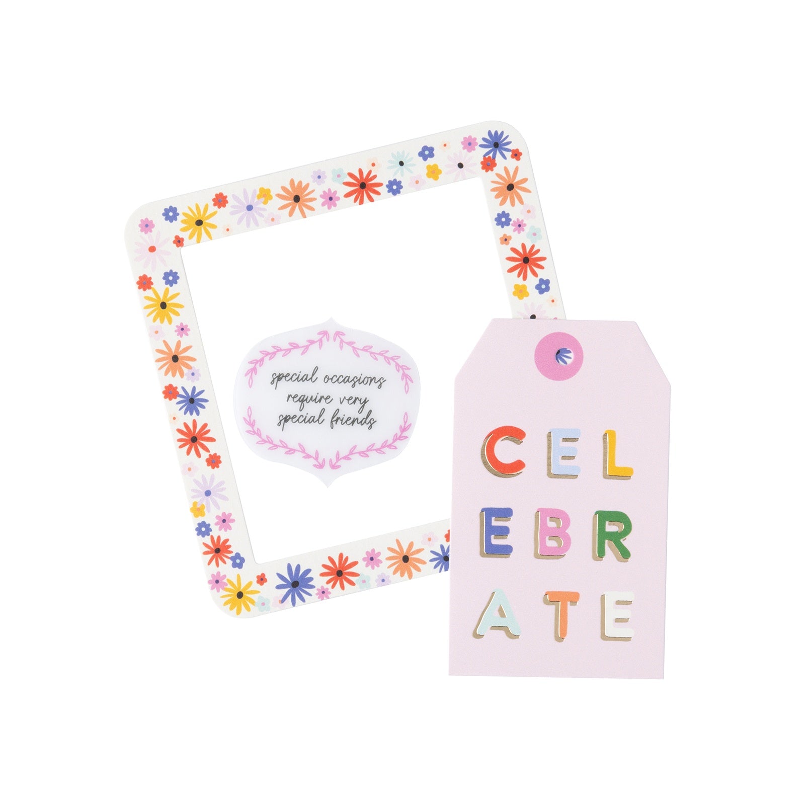 American Crafts Life Of The Party Ephemera Die Cuts - Frames And Tags, Gold Foil,  66 Pieces