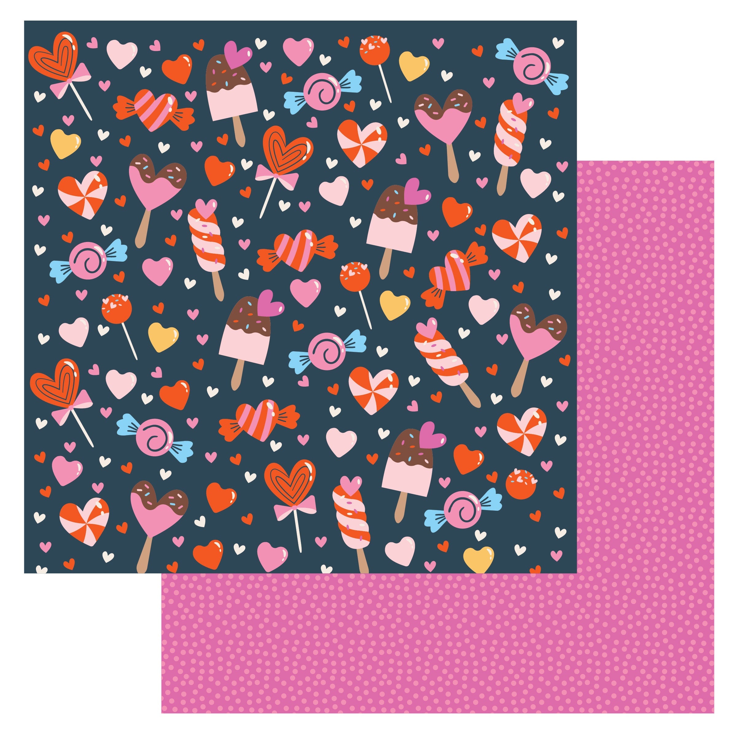 American Crafts Patterned Double-Sided Cardstock 12x12"-Cutie Pie - Sweetheart