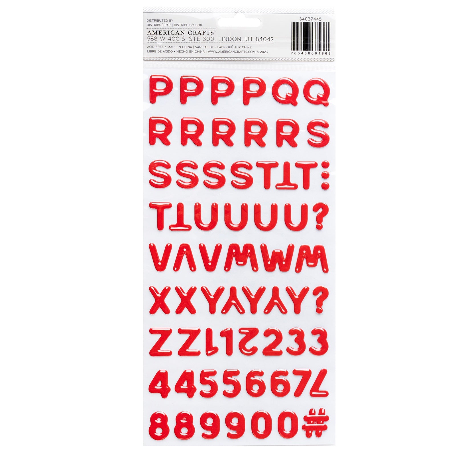 Cutie Pie Thickers Glossy and Puffy Alphabet Stickers - 97 pcs