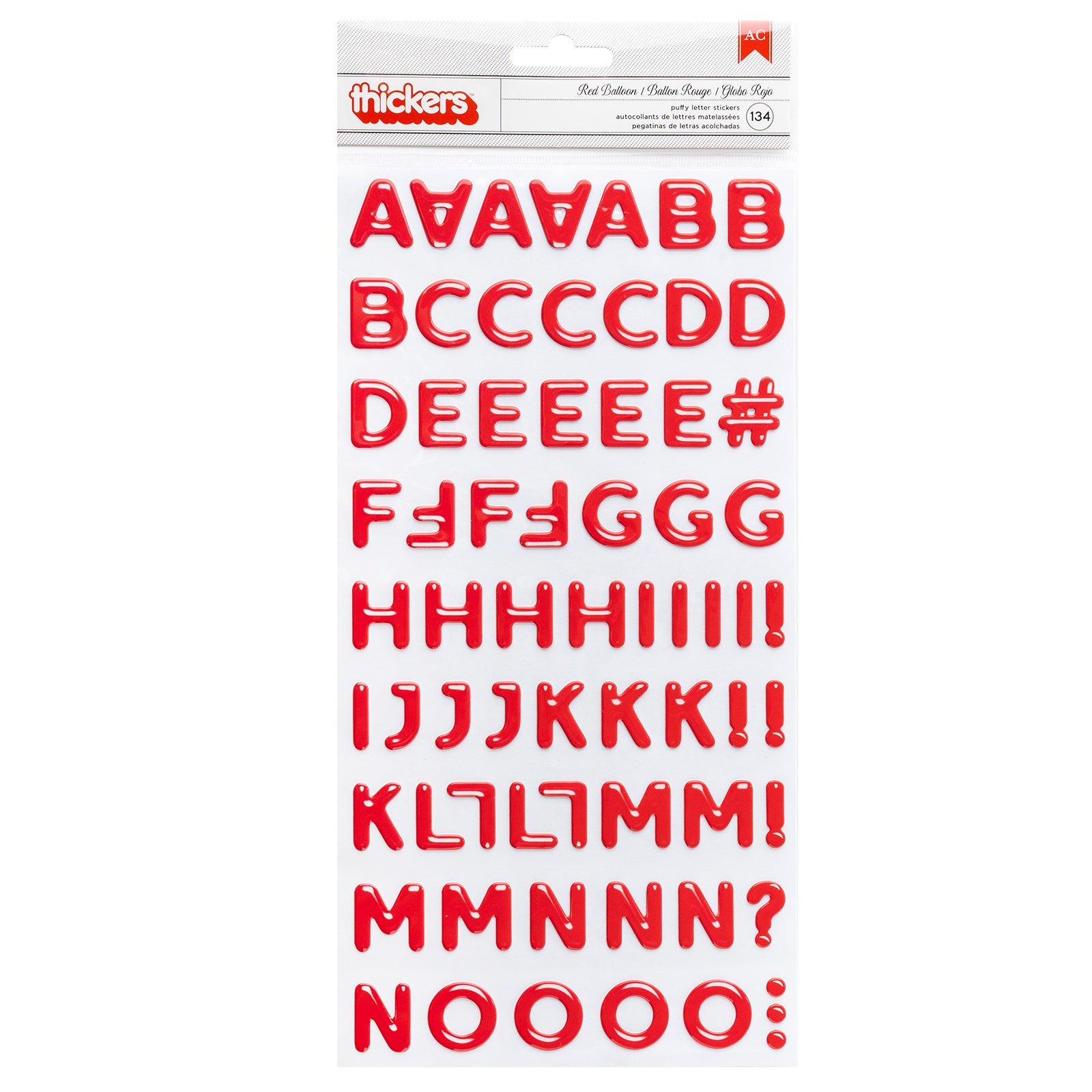 Cutie Pie Thickers Glossy and Puffy Alphabet Stickers - 97 pcs