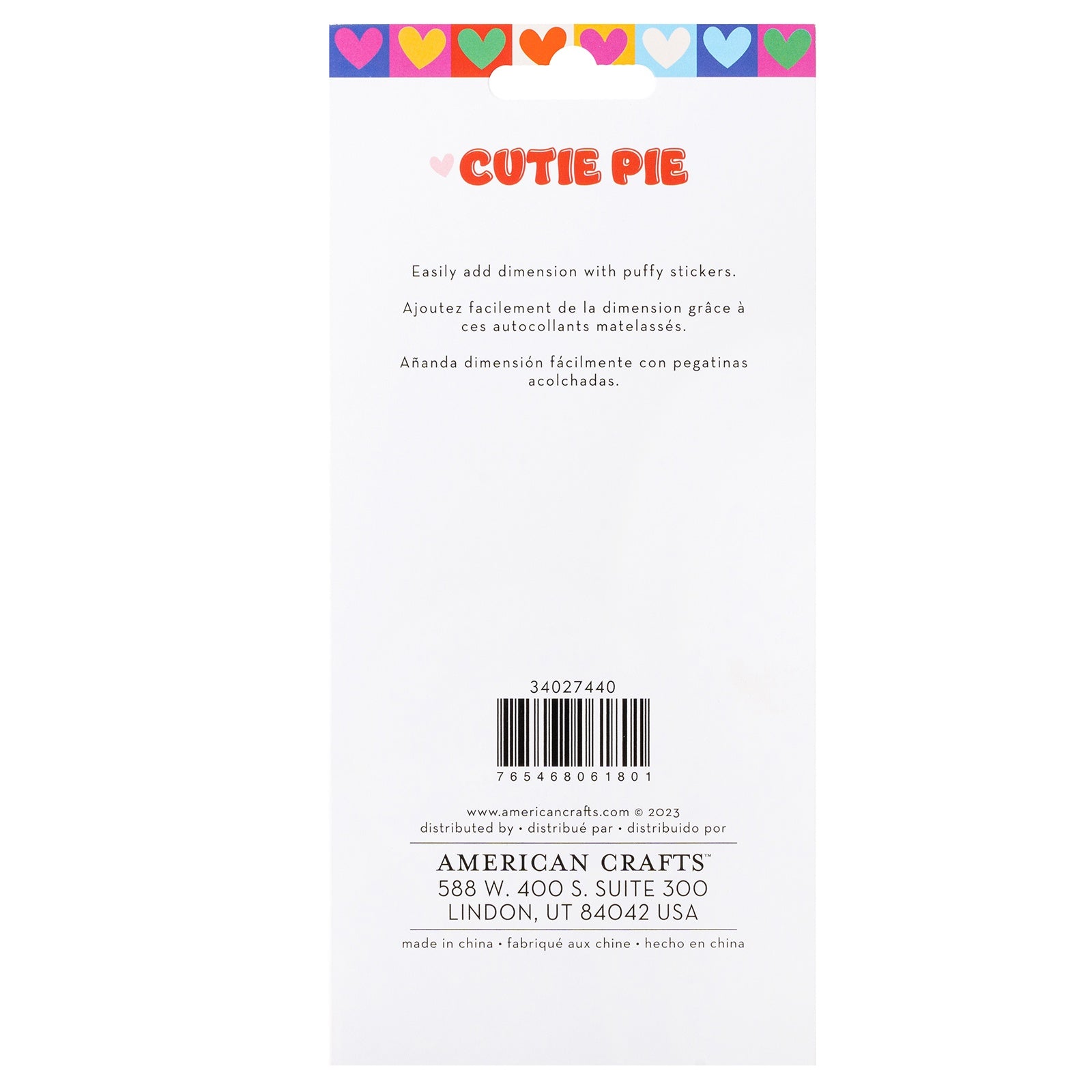 American Crafts Cutie Pie Puffy Stickers - Icons - Iridescent Foil,  57 Pieces
