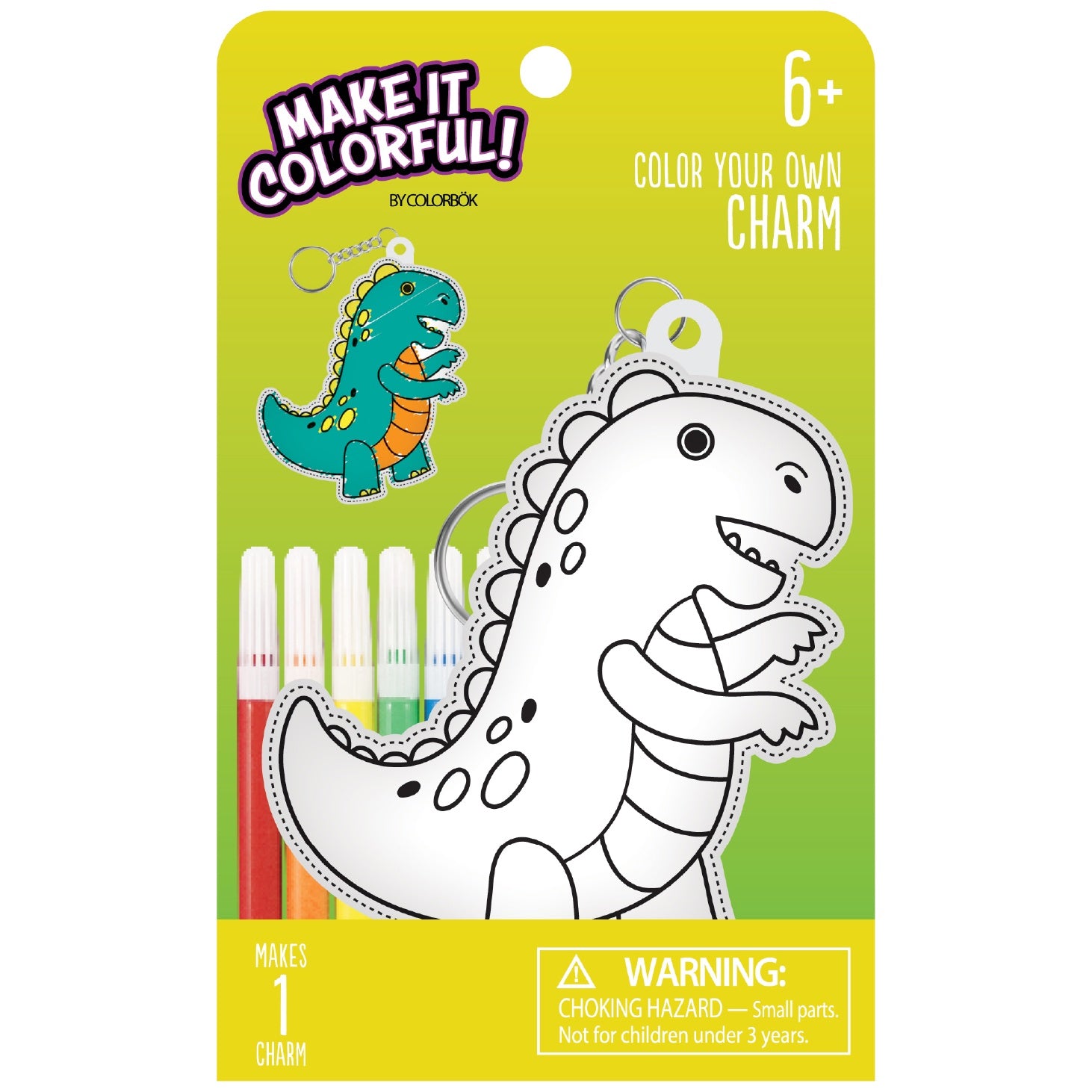 Make It Colorful! Color Your Own Dinosaur Bag Charm