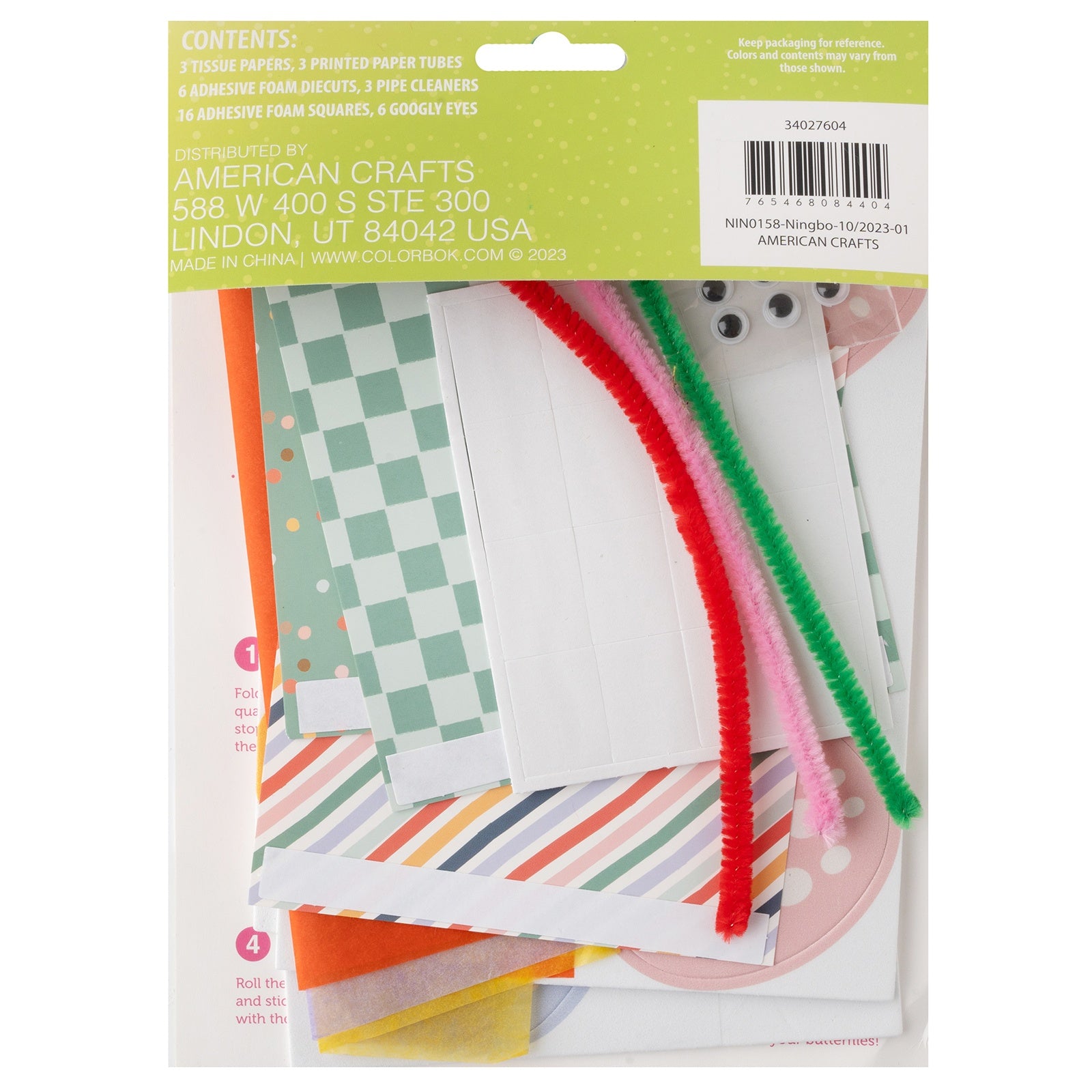 Colorbok Bunny Boutique Butterfly Tube Craft Kit - Makes 3