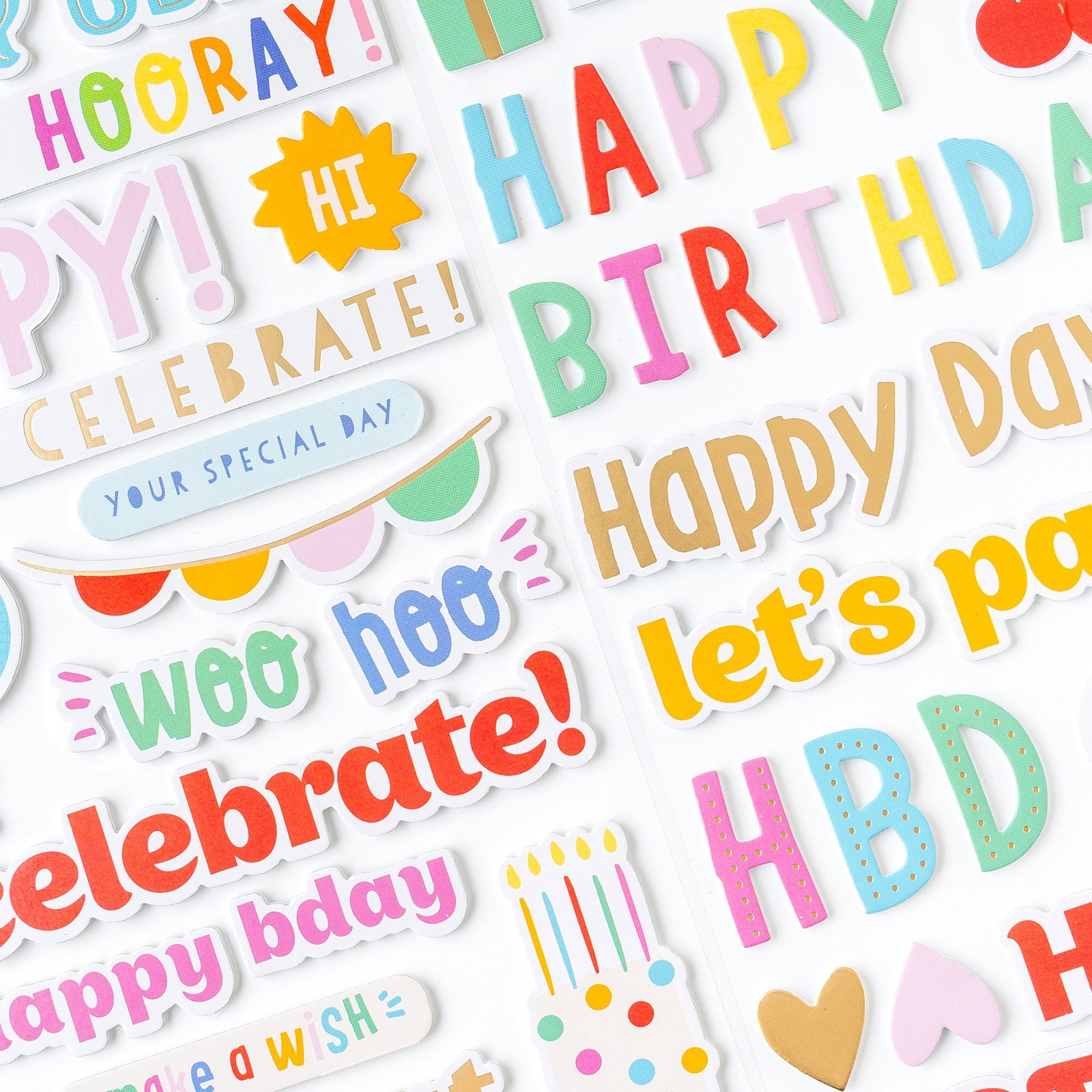 Pebbles All The Cake Thickers Phrase Stickers