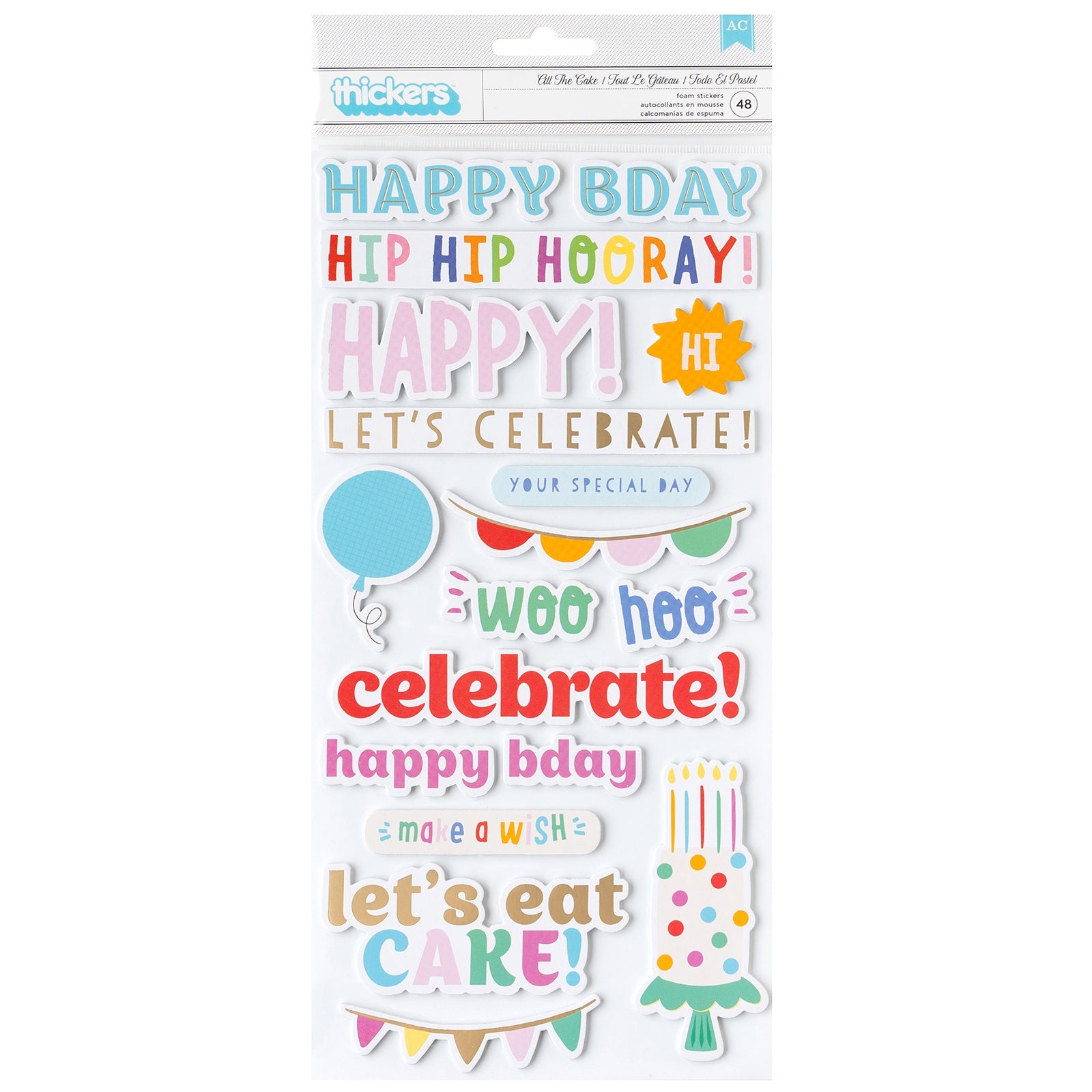 Pebbles All The Cake Thickers Phrase Stickers