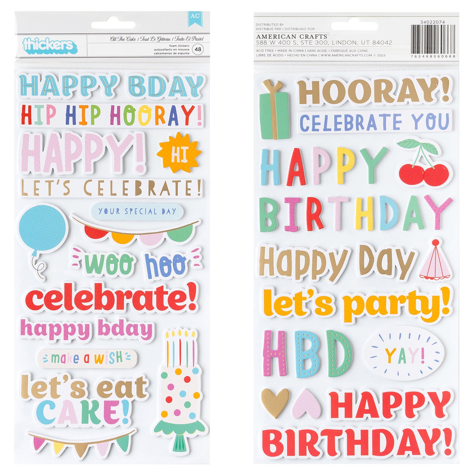 Pebbles All The Cake Thickers Phrase Stickers