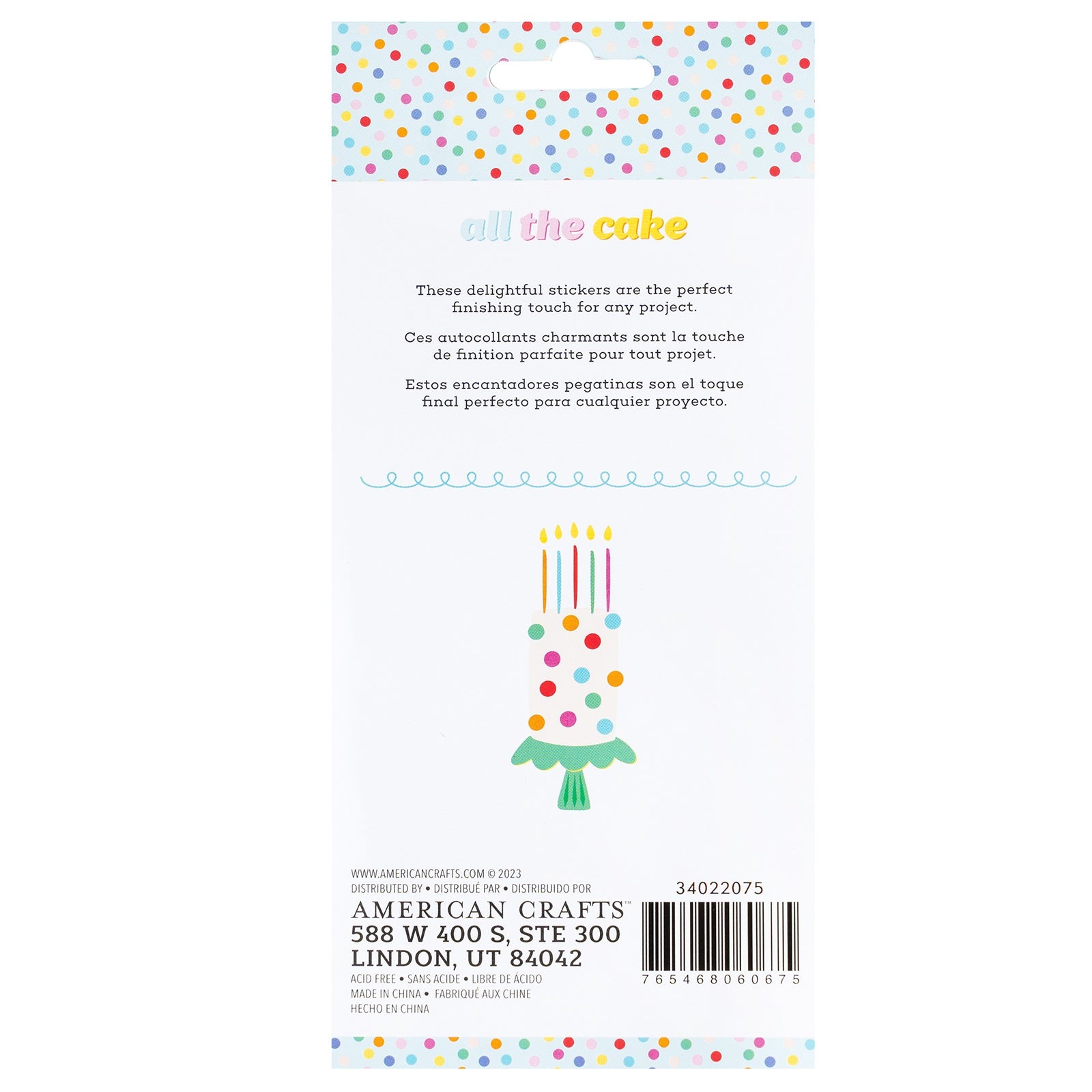 Pebbles All The Cake Puffy Stickers 4"X6"  - Alpha - Foil Finish, 120 Pieces