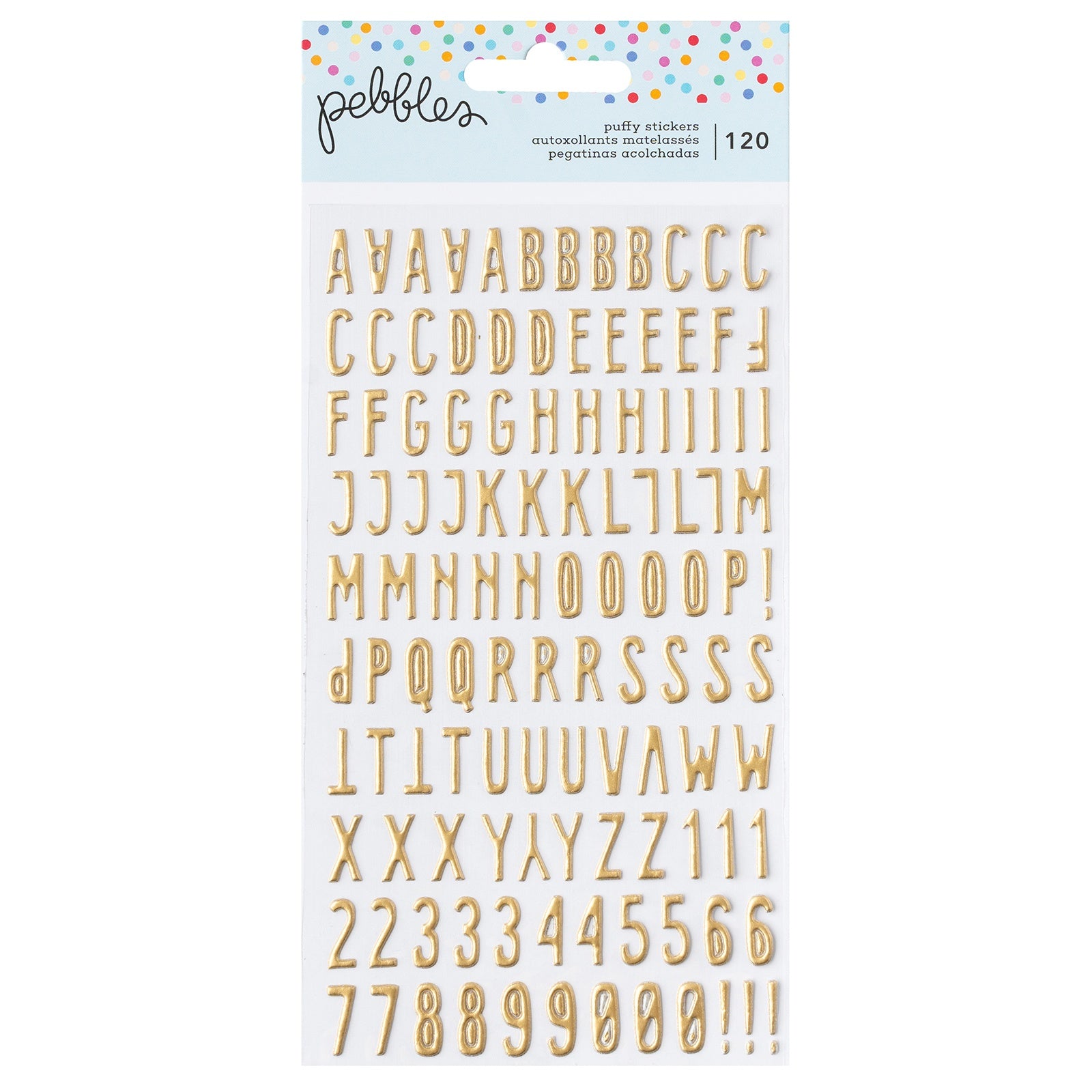 Pebbles All The Cake Puffy Stickers 4"X6"  - Alpha - Foil Finish, 120 Pieces
