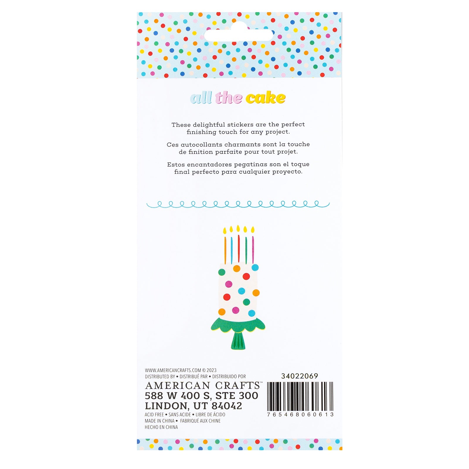 Pebbles All The Cake Puffy Stickers - Icons - Foil Accents,  36 Pieces