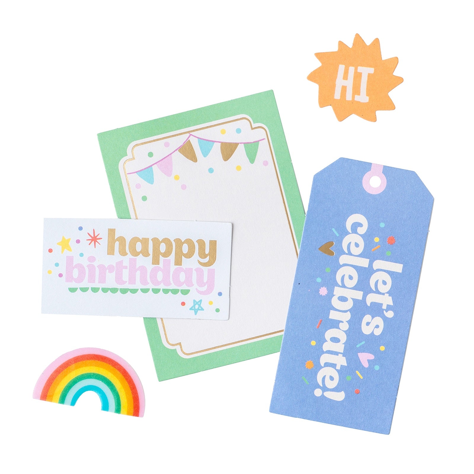 Pebbles All The Cake Ephemera Cardstock Die Cuts- Icons - Gold Foil, 59 Pieces