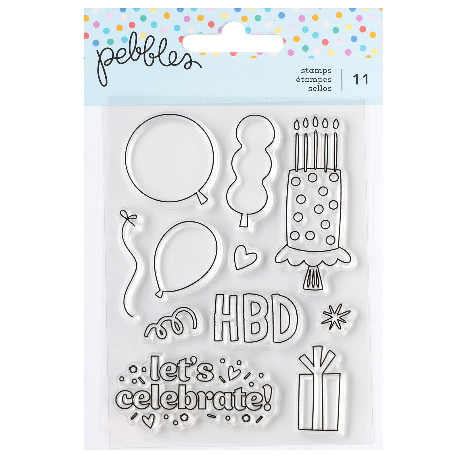 Pebbles All The Cake Mini Stamp Set