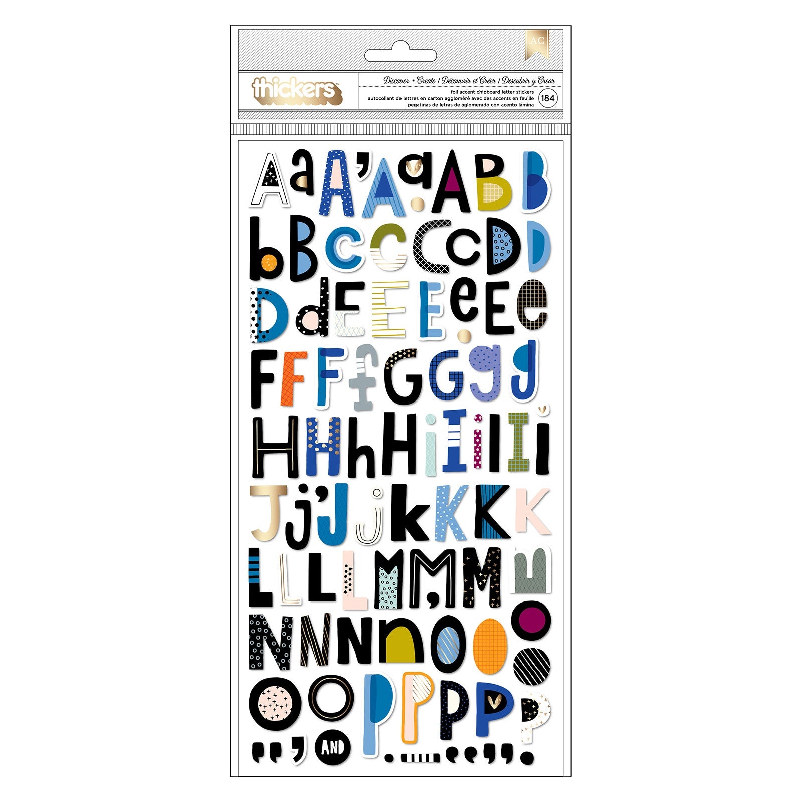 Vicki Boutin Discover + Create Alphabet Thickers with Gold Foil