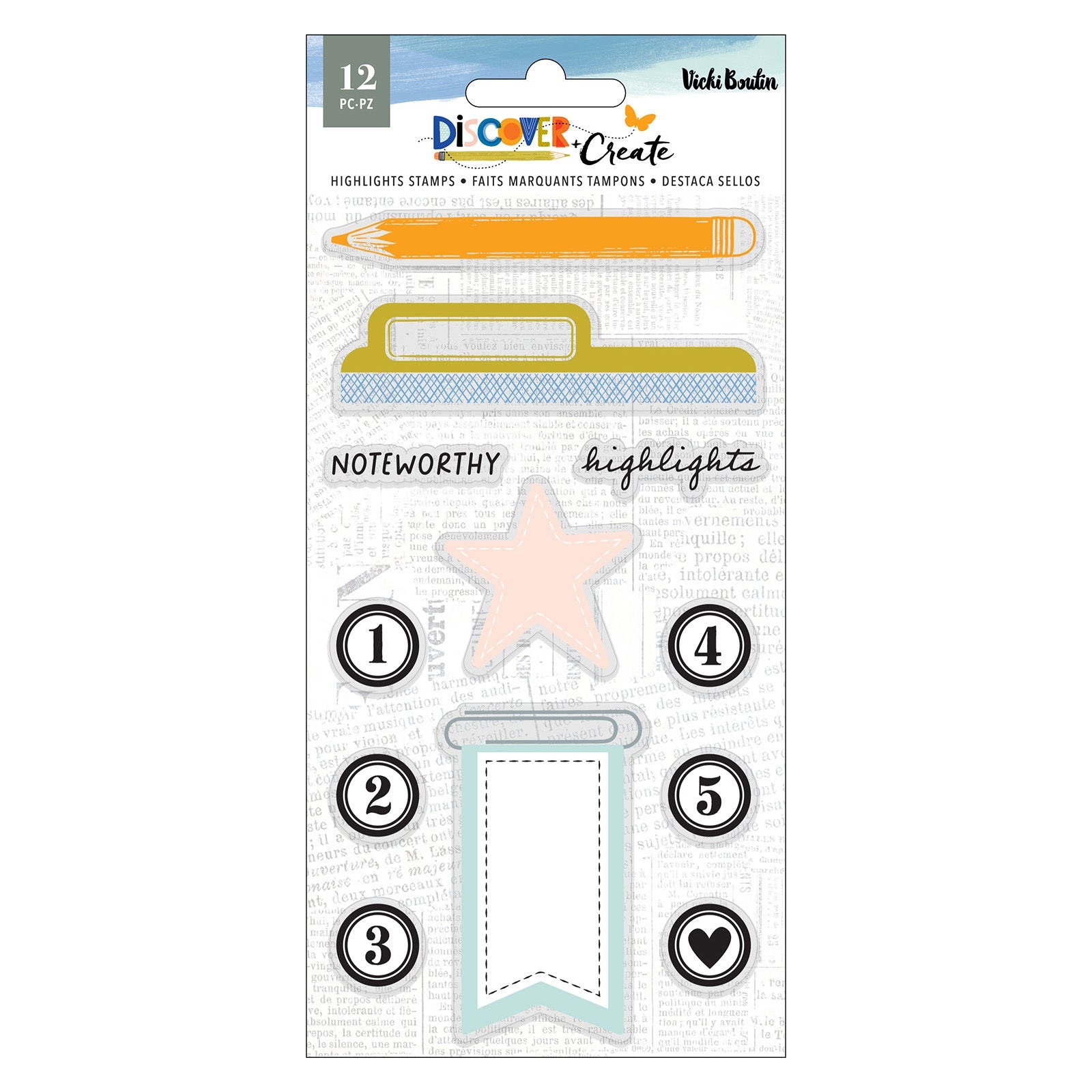 Vicki Boutin Discover + Create Stamp Set - 12 Pieces