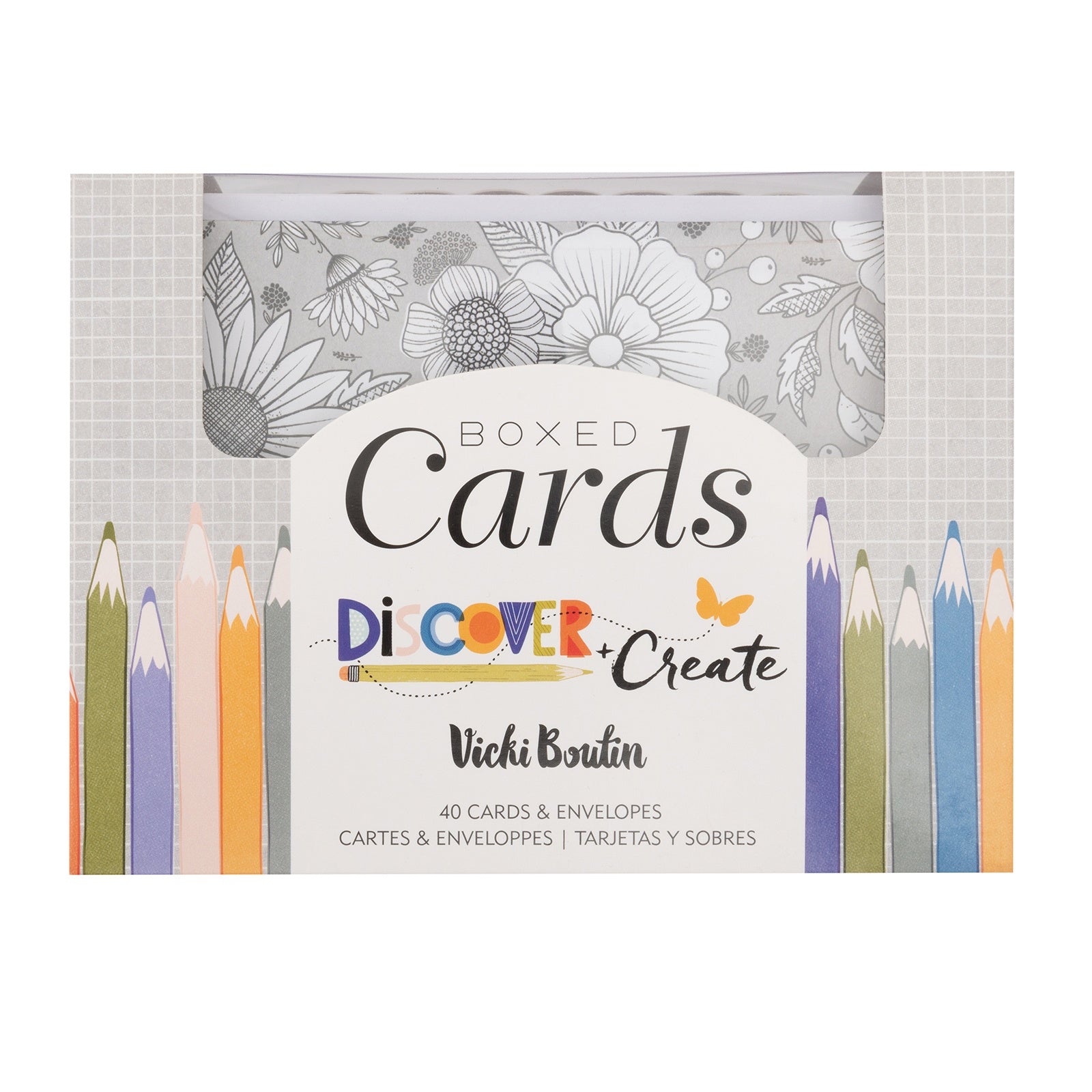 American Crafts A2 Cards with Envelopes - Vicki Boutin Discover + Create, 40 pack