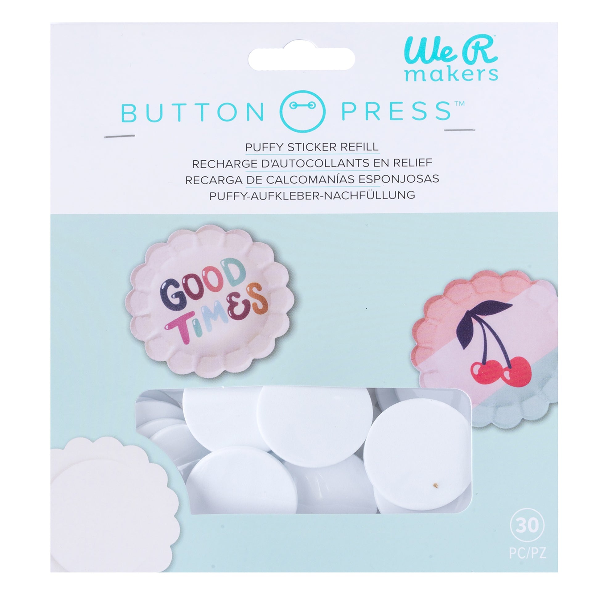 We R Scallop Circle Button Press Insert and Sticker/Shaker Refills