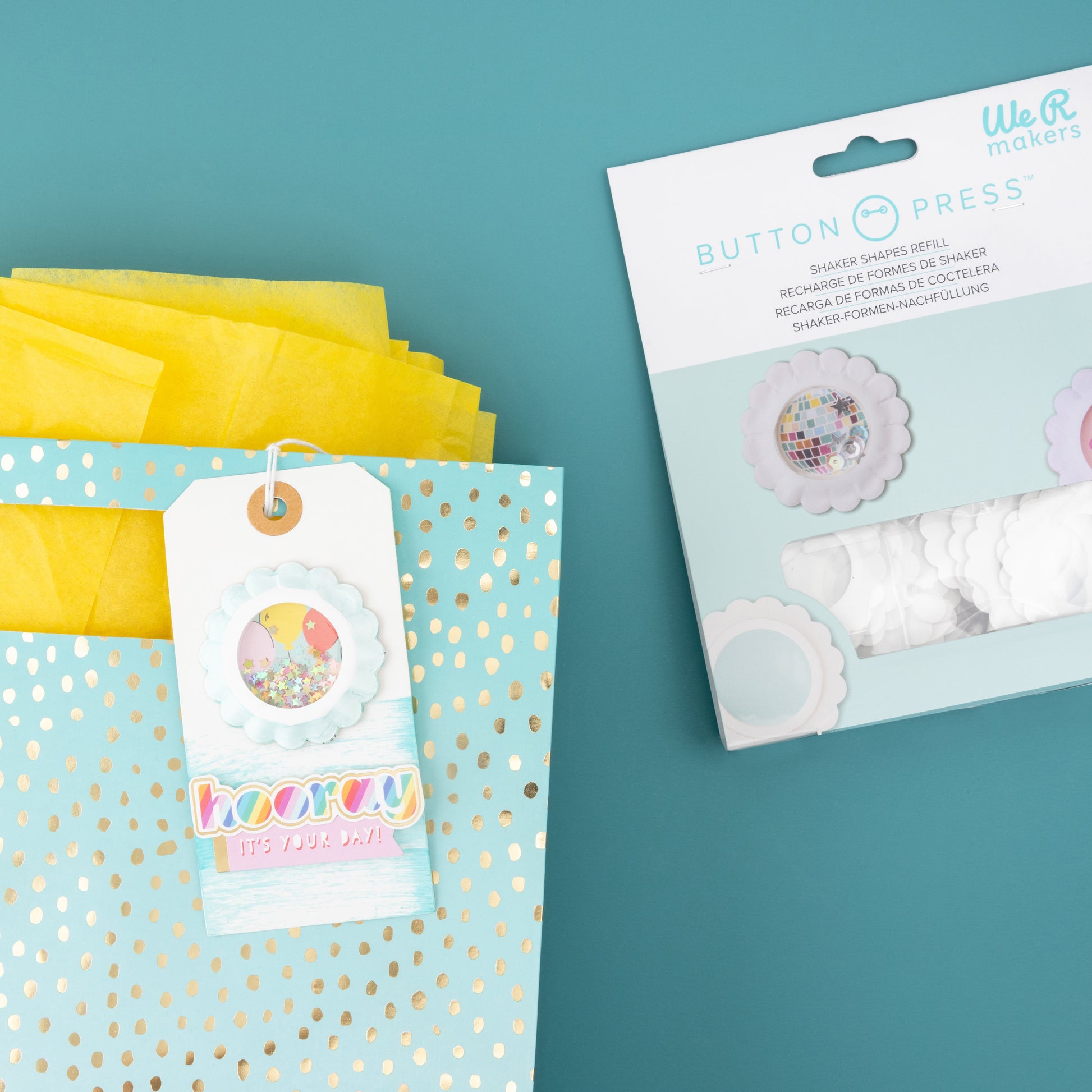 We R Scallop Circle Button Press Insert and Sticker/Shaker Refills