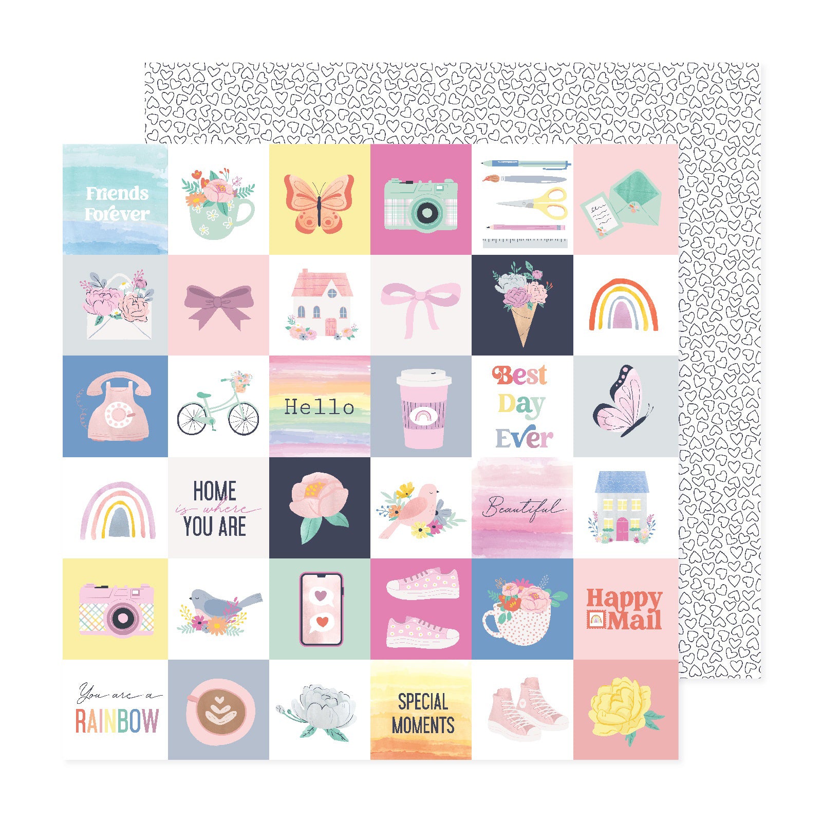 American Crafts Rainbow Avenue 12x12" Patterned Double-Sided Cardstock Packs