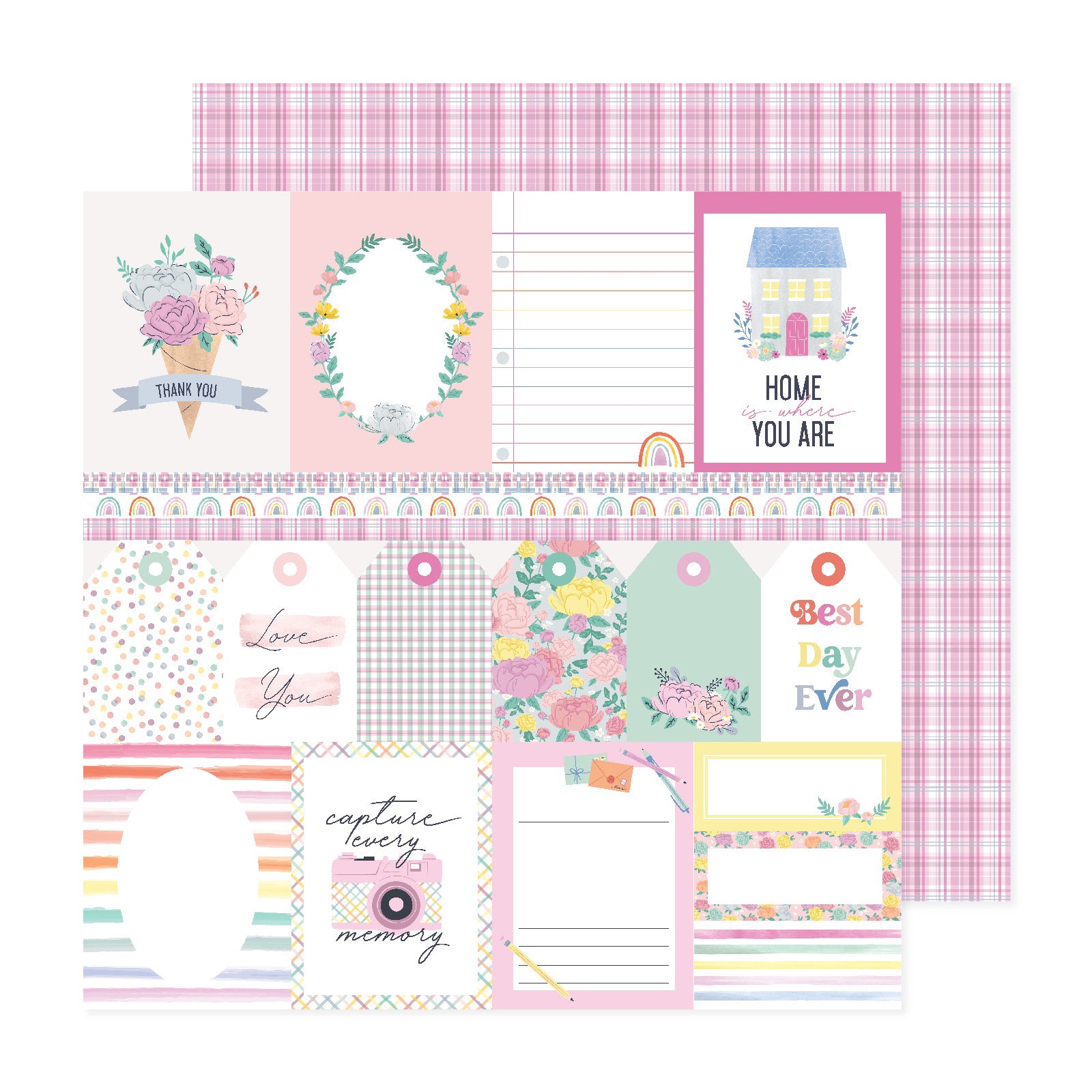 American Crafts Rainbow Avenue 12x12" Patterned Double-Sided Cardstock Packs