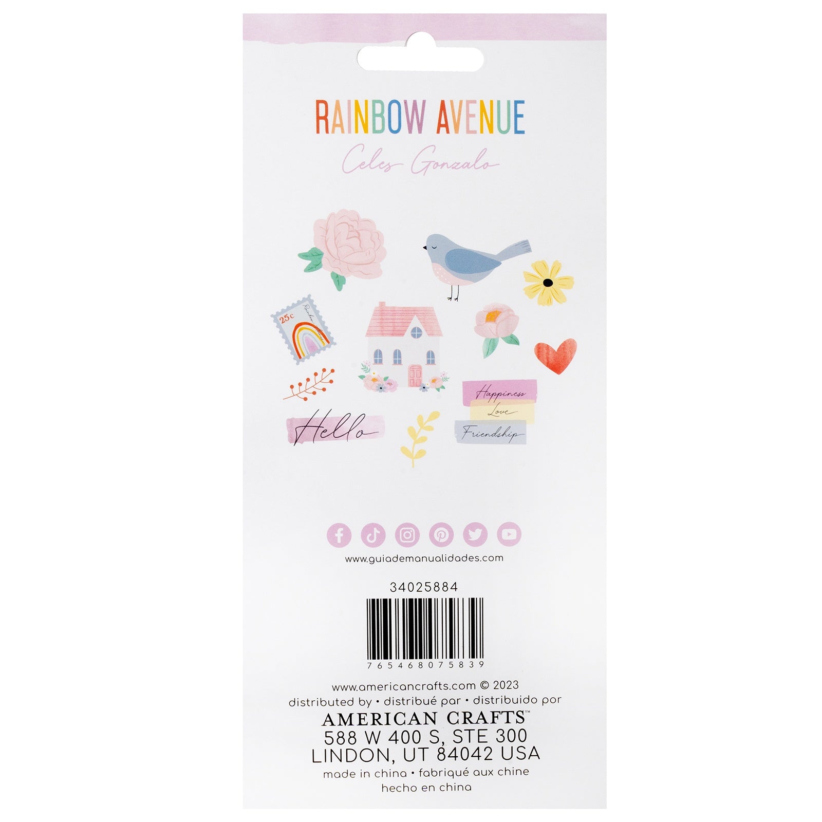 American Crafts Rainbow Avenue Puffy Stickers - Icons,  37 Pieces