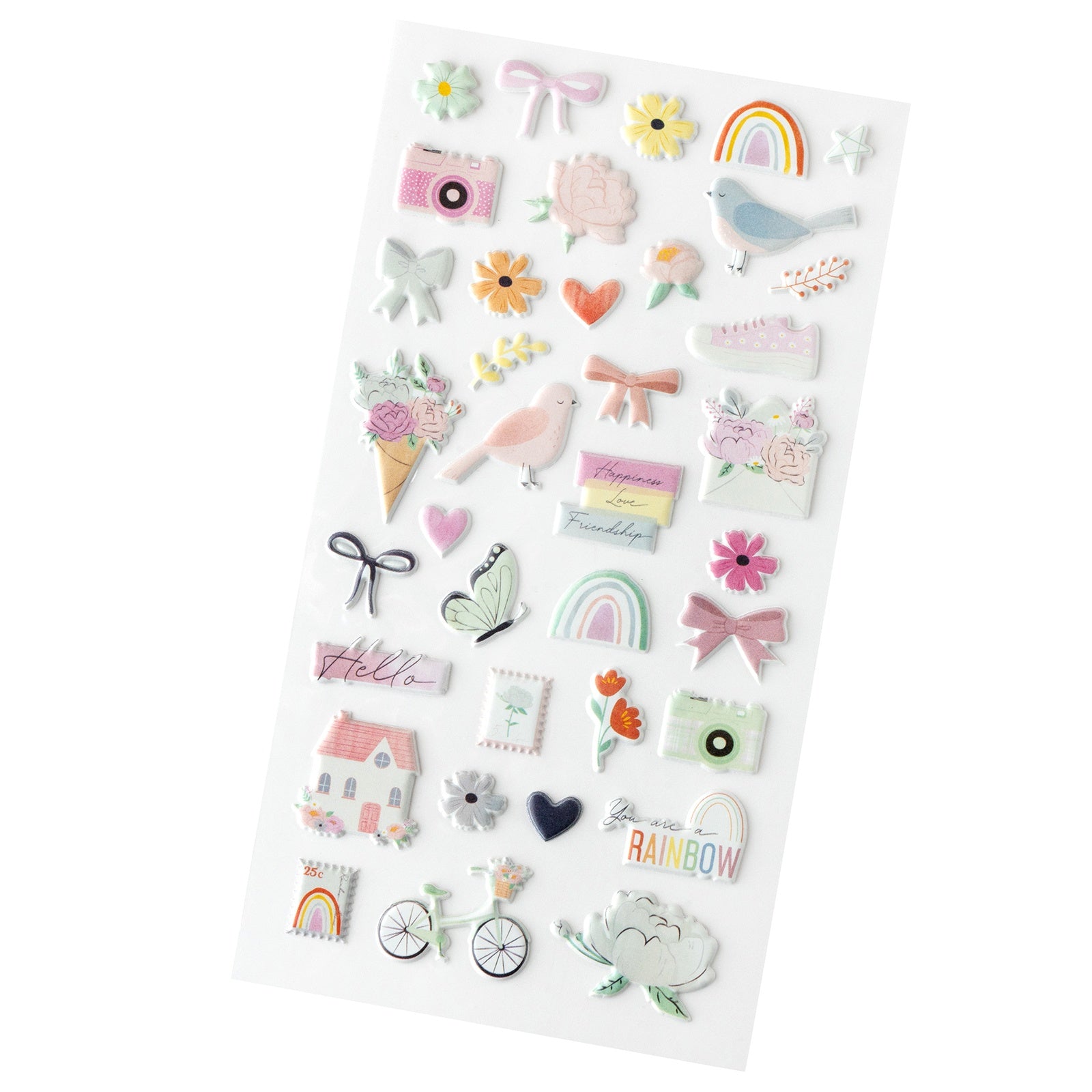 American Crafts Rainbow Avenue Puffy Stickers - Icons,  37 Pieces