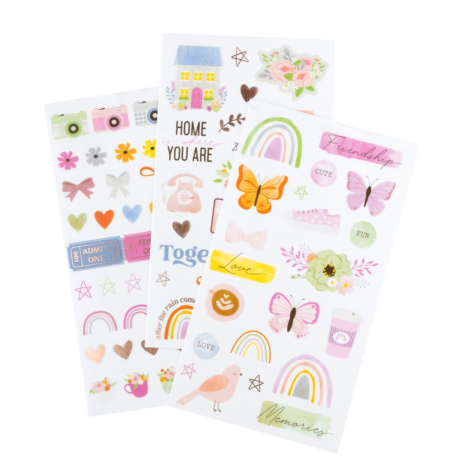 American Crafts Rainbow Avenue Sticker Book - Rose Gold Foil