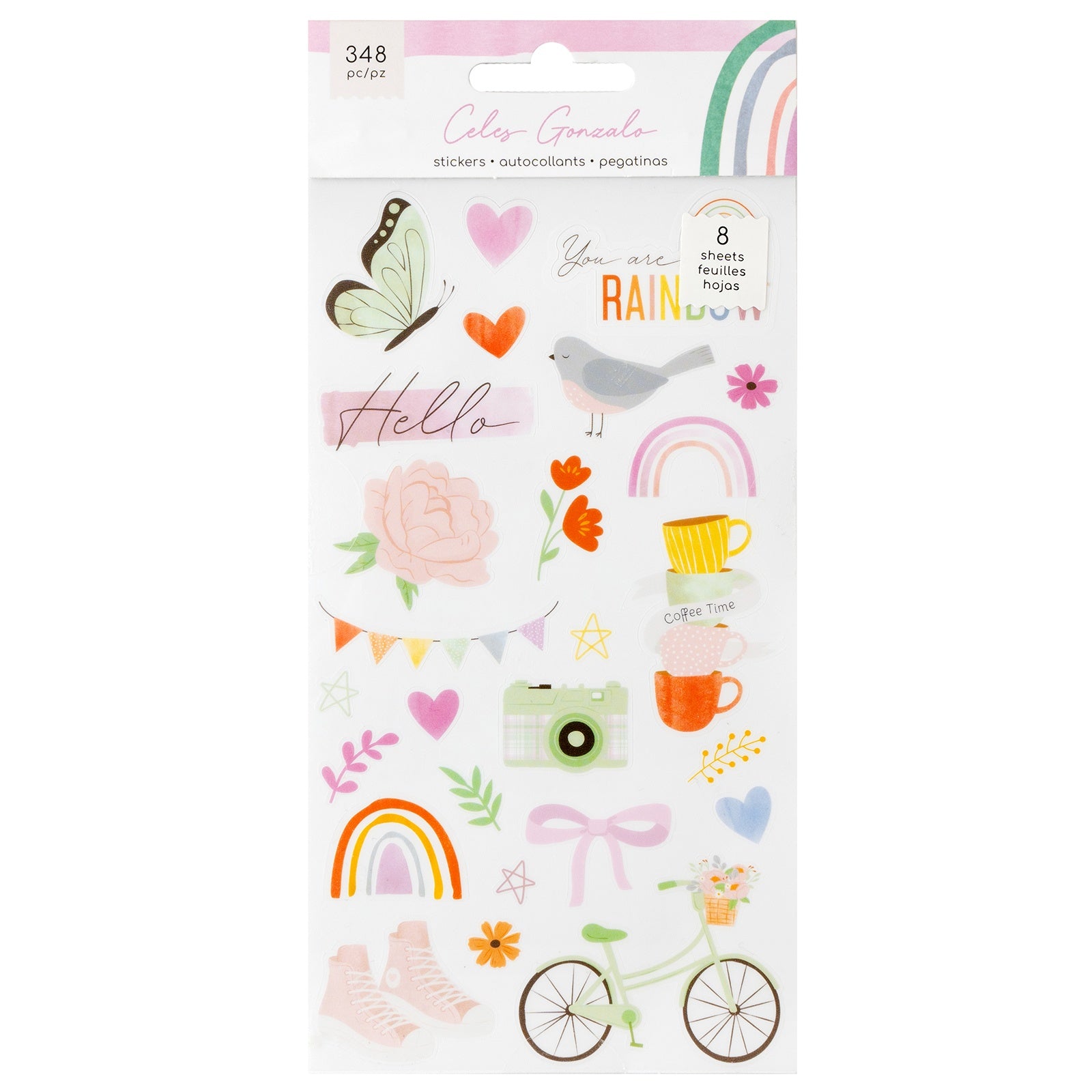 American Crafts Rainbow Avenue Sticker Book - Rose Gold Foil