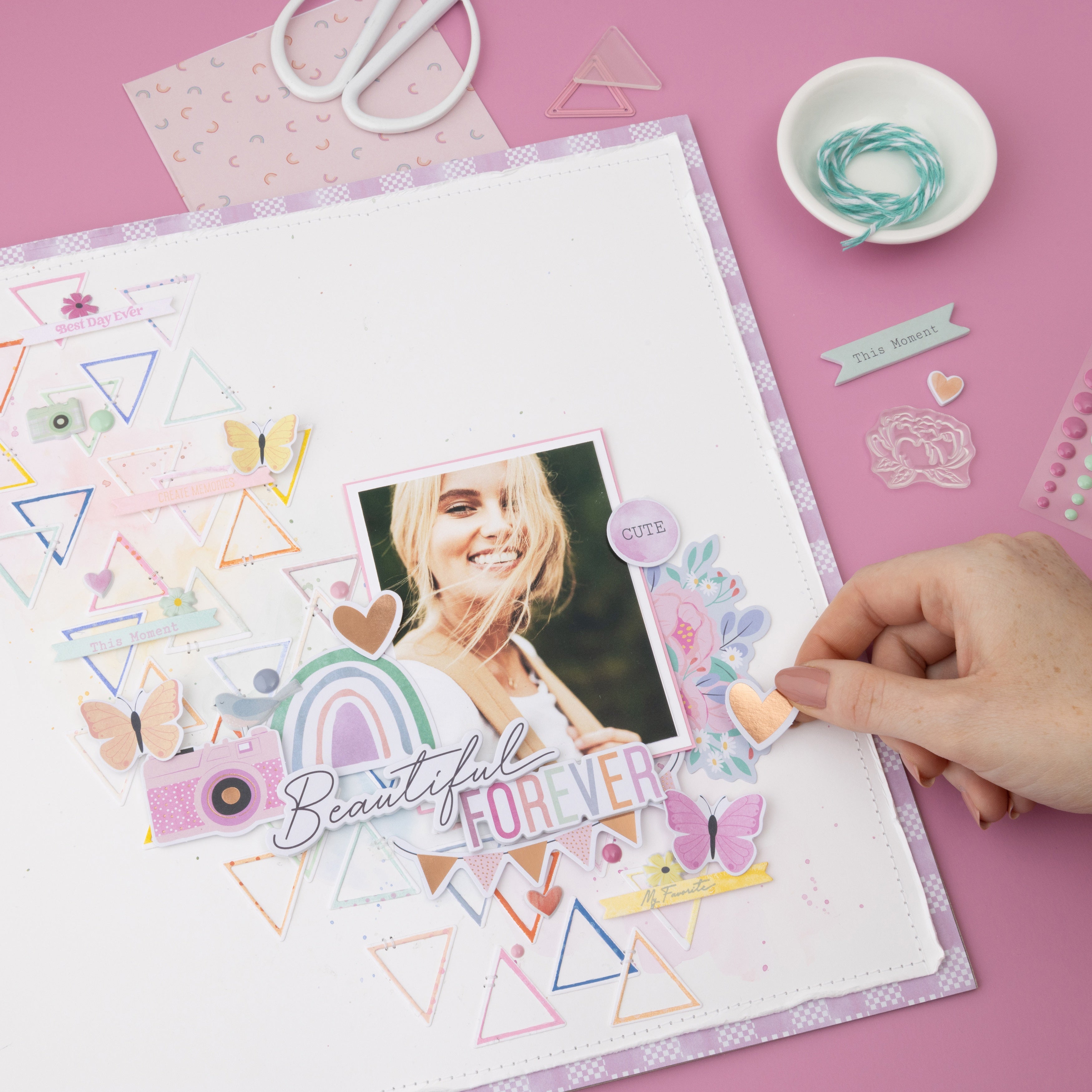 American Crafts Rainbow Avenue Enamel Dots - Iridescent Glitter, 60 pack