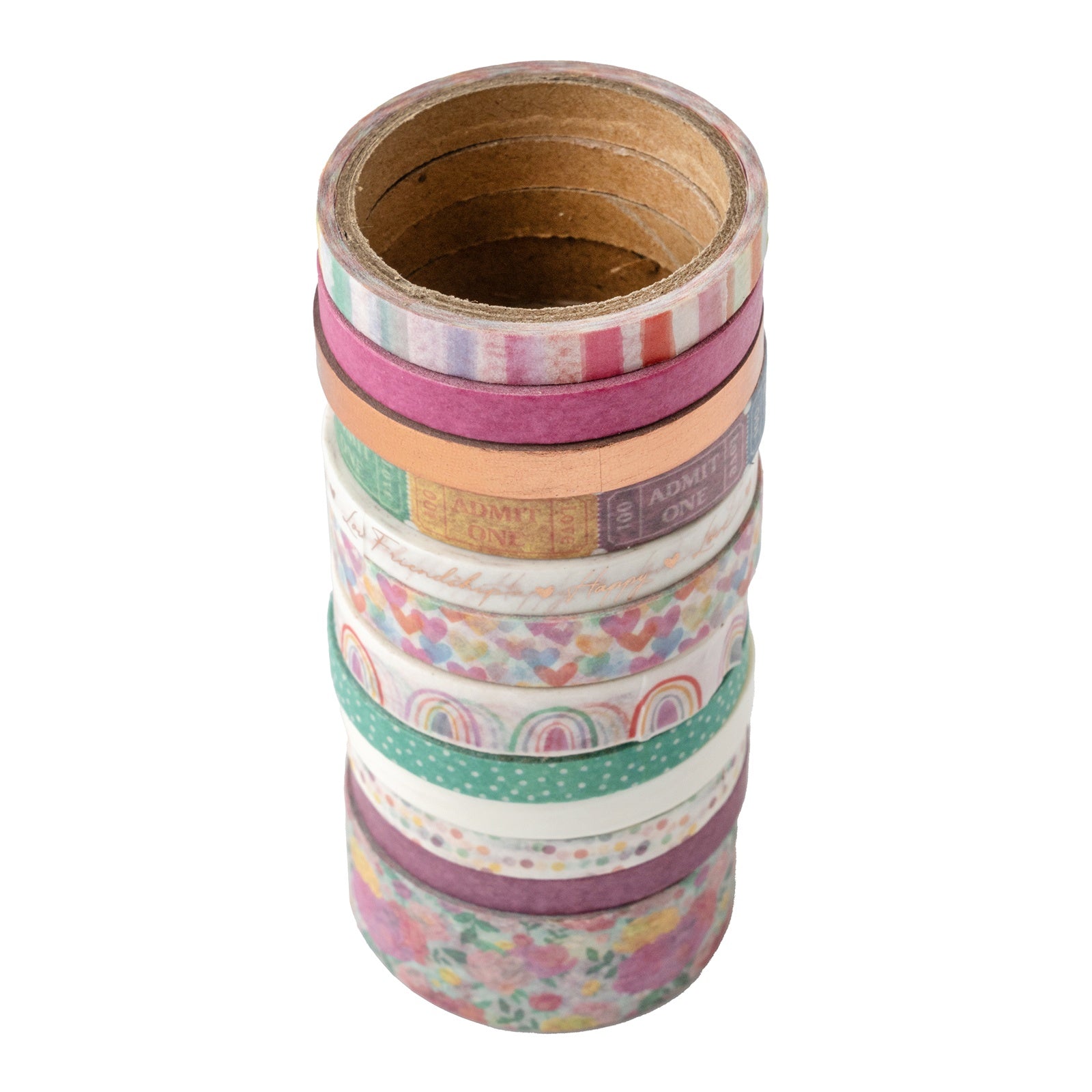 American Crafts Rainbow Avenue Rose Gold Foil Washi Tape - 12 Pack