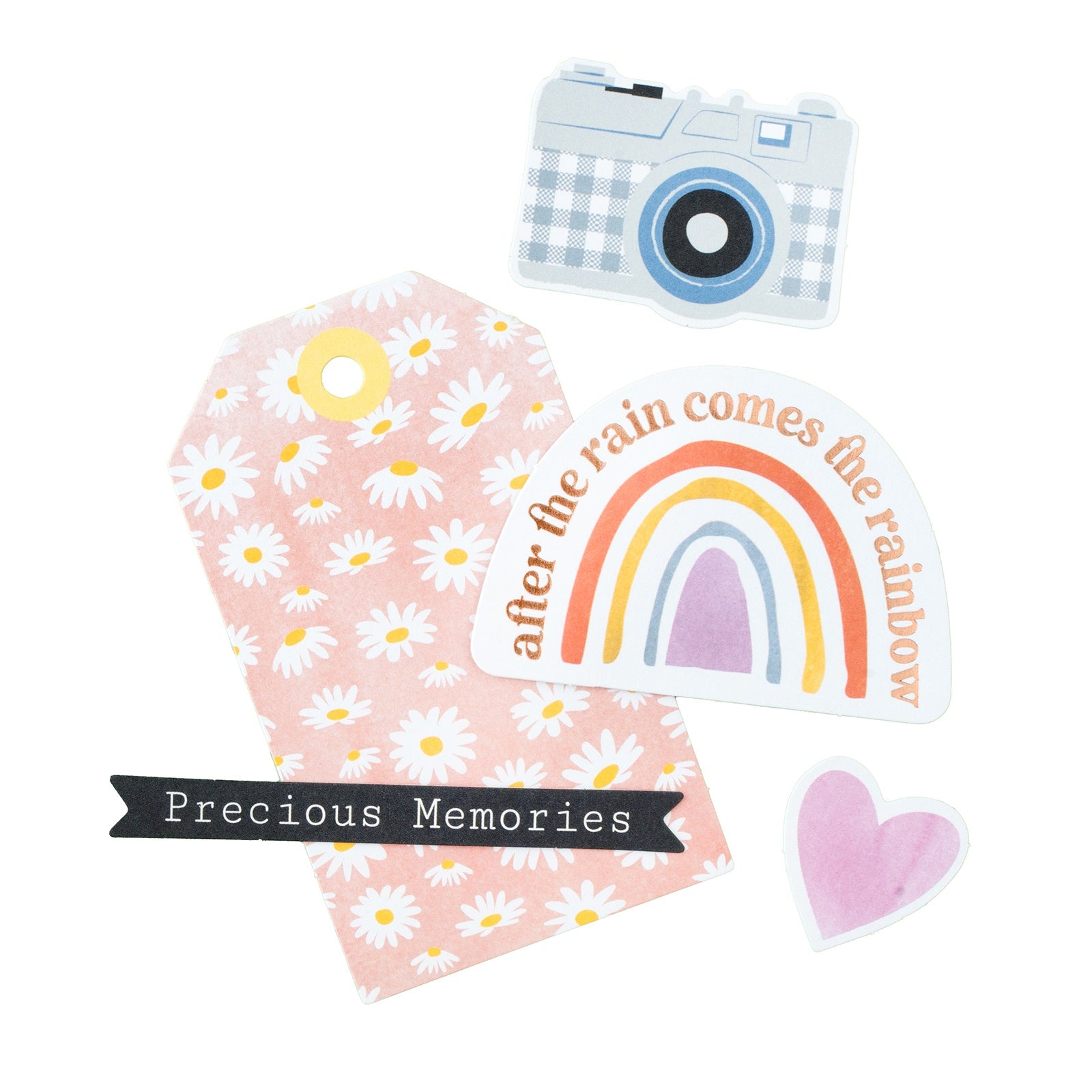 American Crafts Rainbow Avenue Icons Ephemera Die Cuts Set