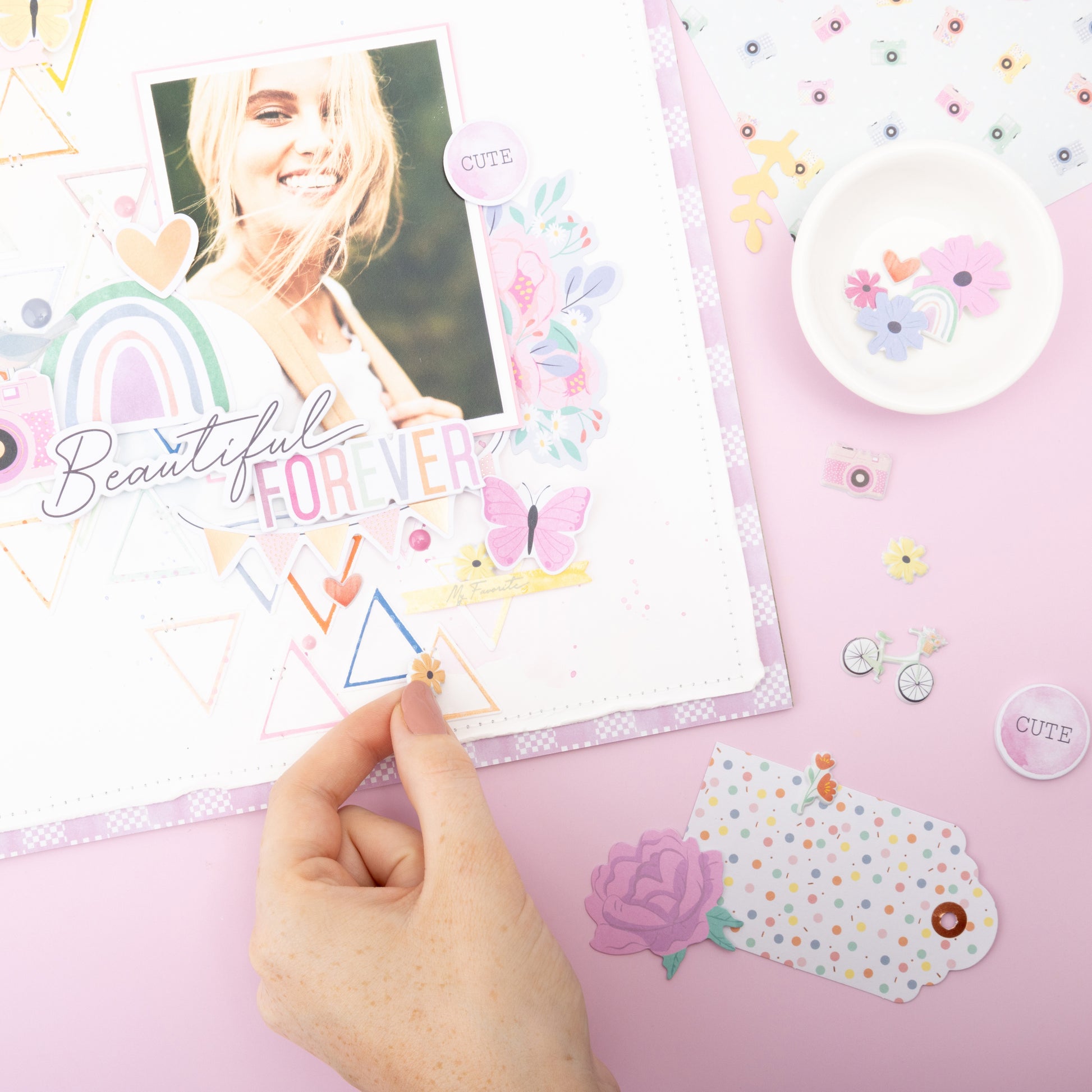 American Crafts Rainbow Avenue Floral Ephemera Die Cuts Set