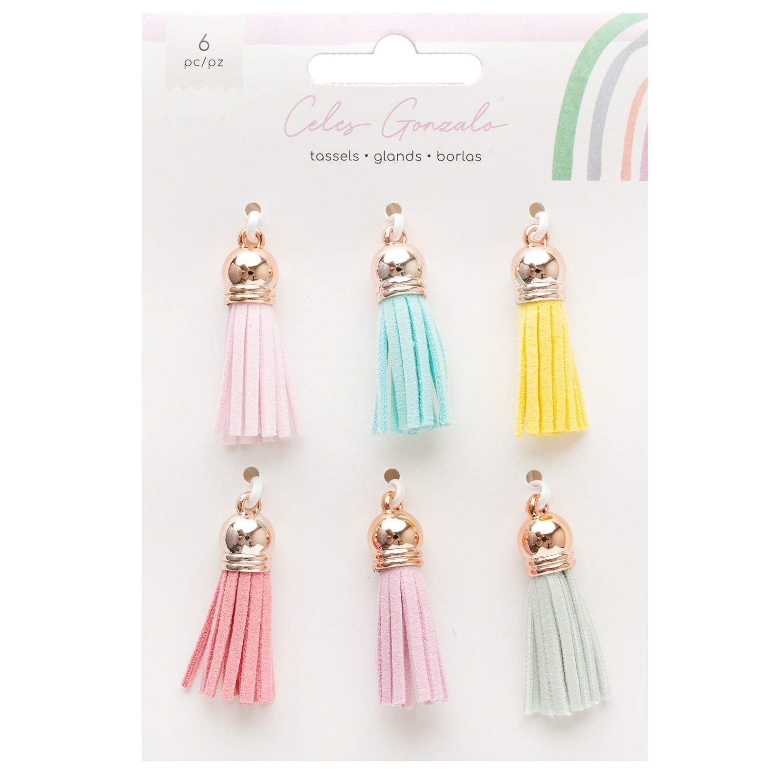 American Crafts Rainbow Avenue Tassels - 6 Pack