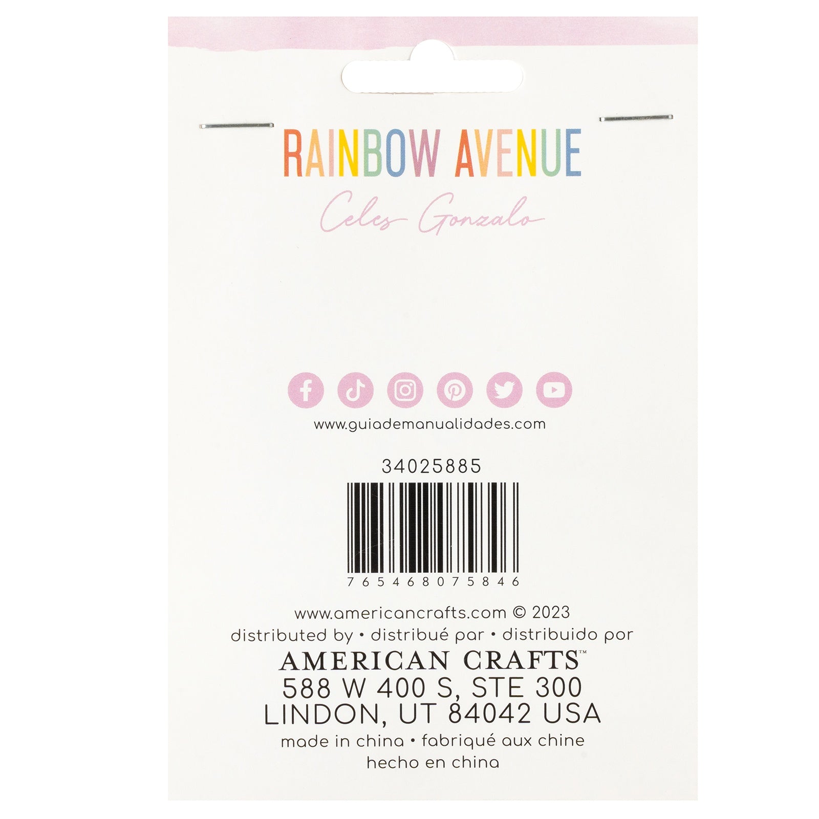 American Crafts Rainbow Avenue Confetti Button Pack - 12 Pieces