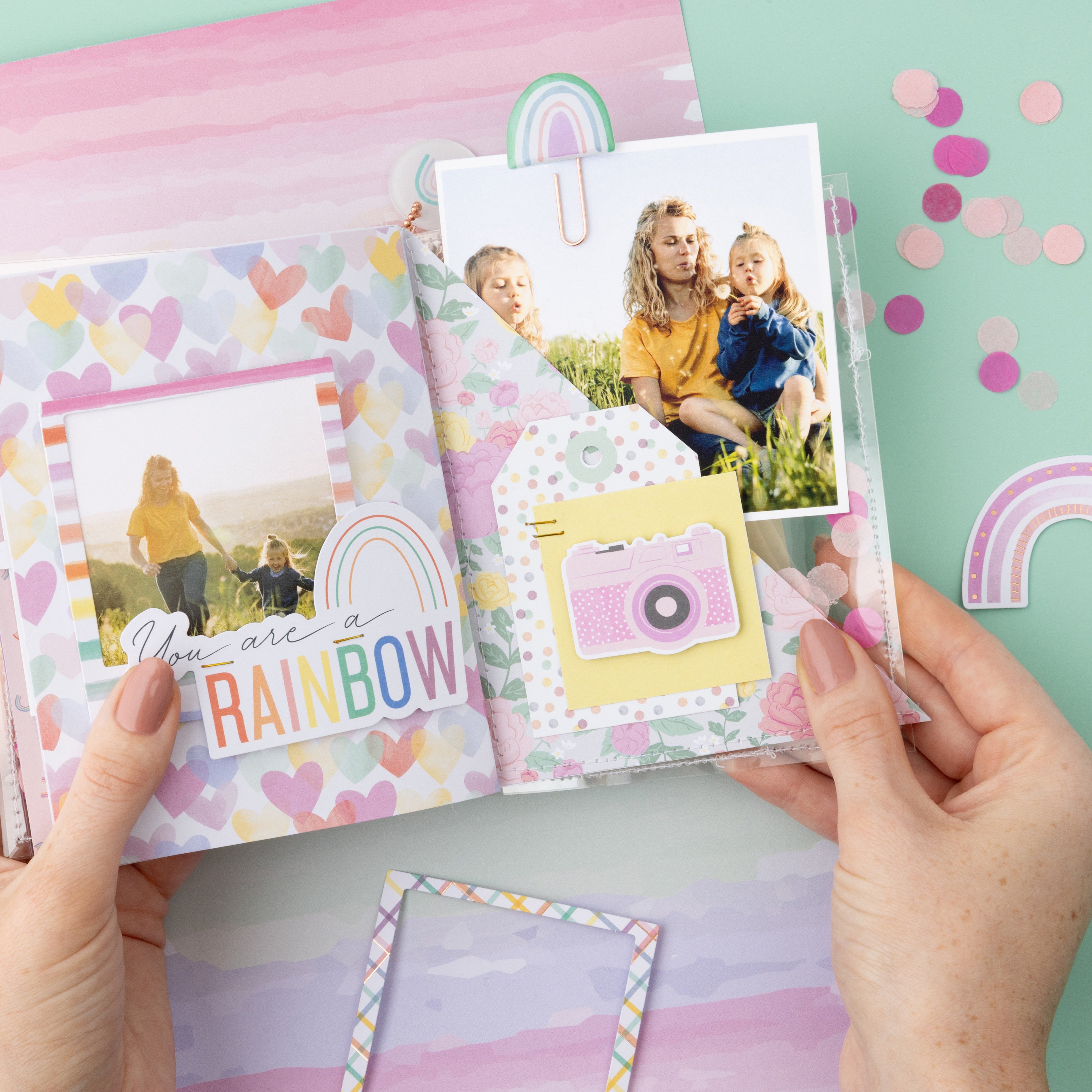 American Crafts Rainbow Avenue Confetti Button Pack - 12 Pieces