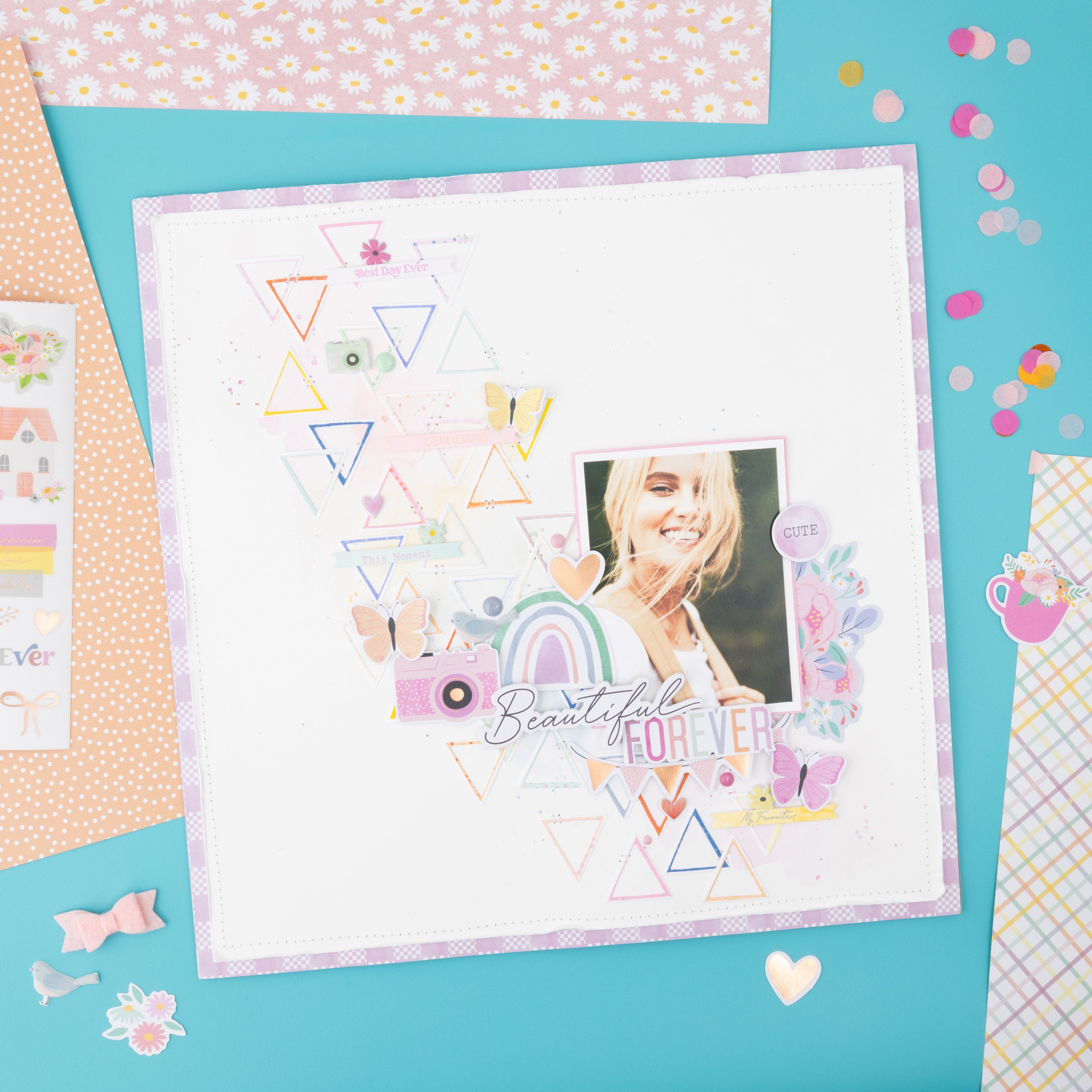 American Crafts Rainbow Avenue Confetti Button Pack - 12 Pieces