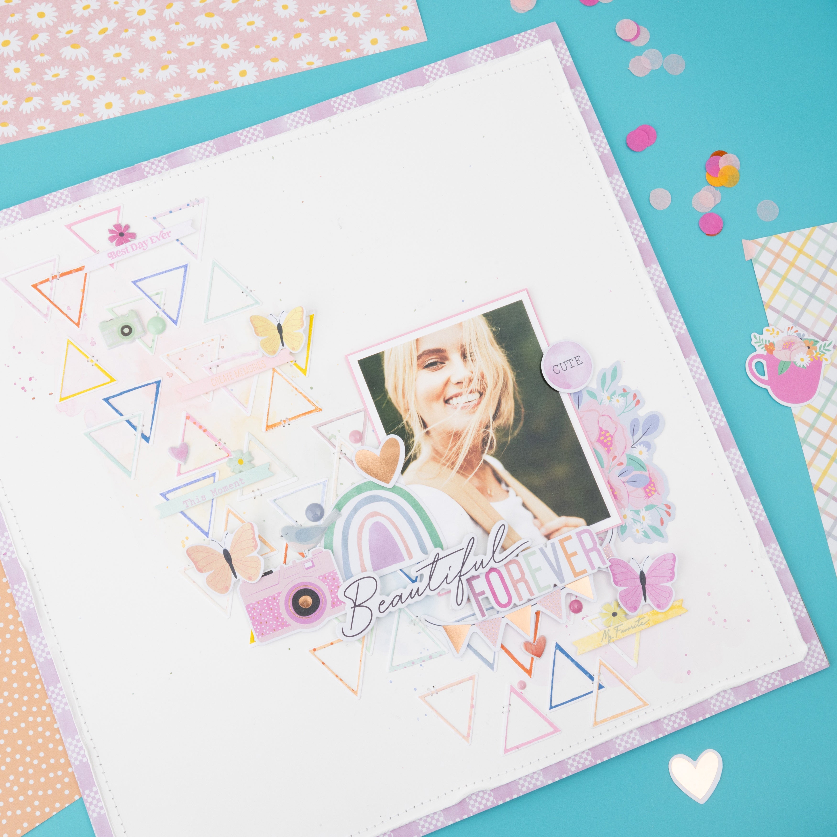 American Crafts Rainbow Avenue Confetti Button Pack - 12 Pieces