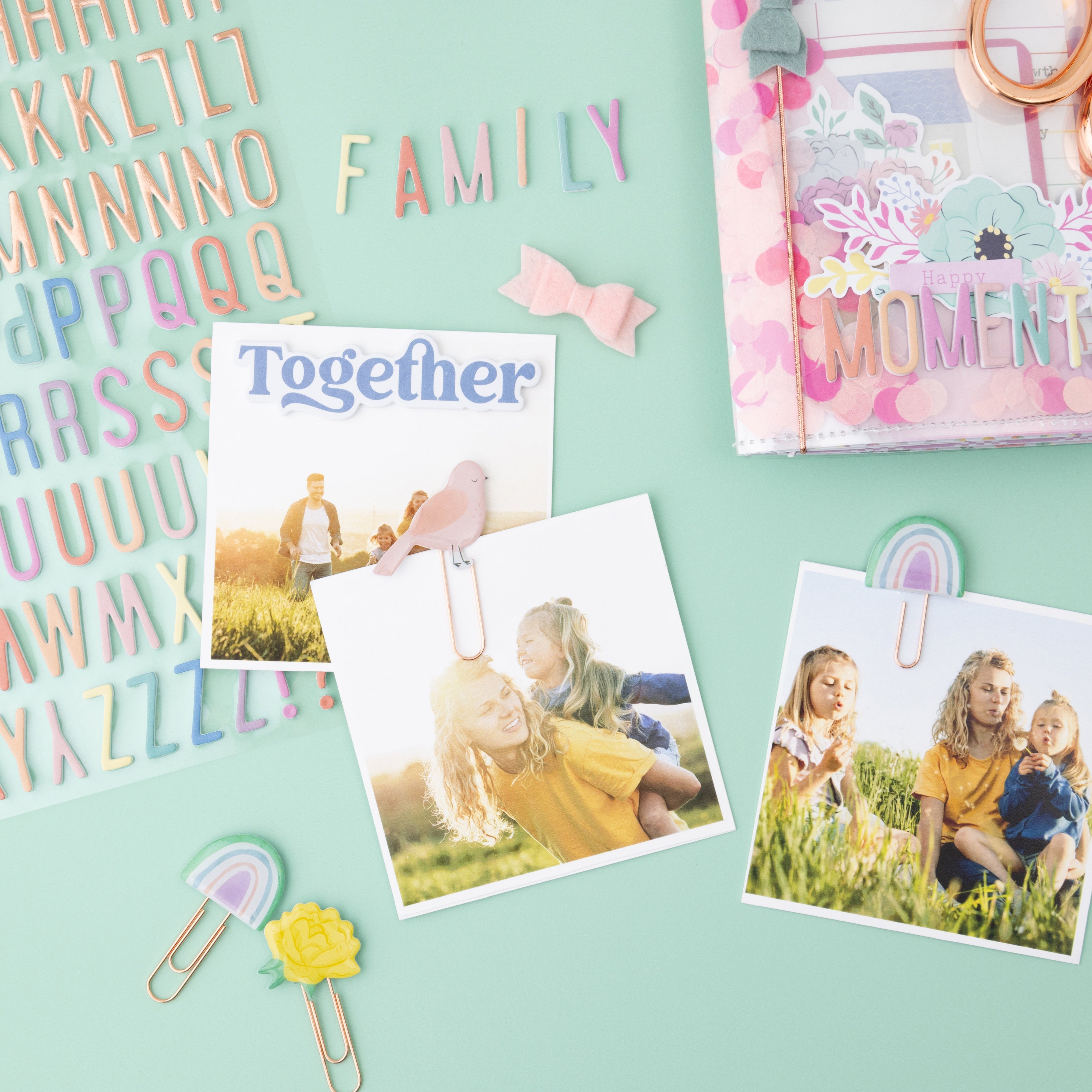 American Crafts Rainbow Avenue Paper Clips - 6 Pack