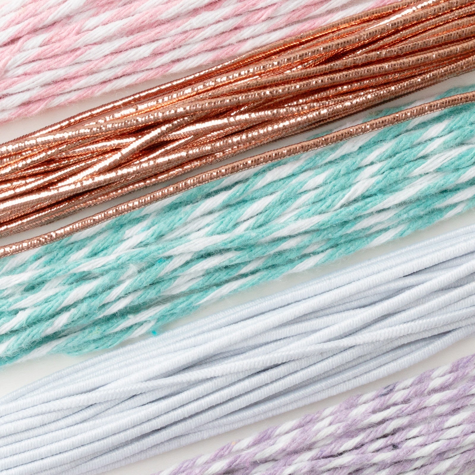 American Crafts Rainbow Avenue Baker's Twine and Elastic Trim Set
