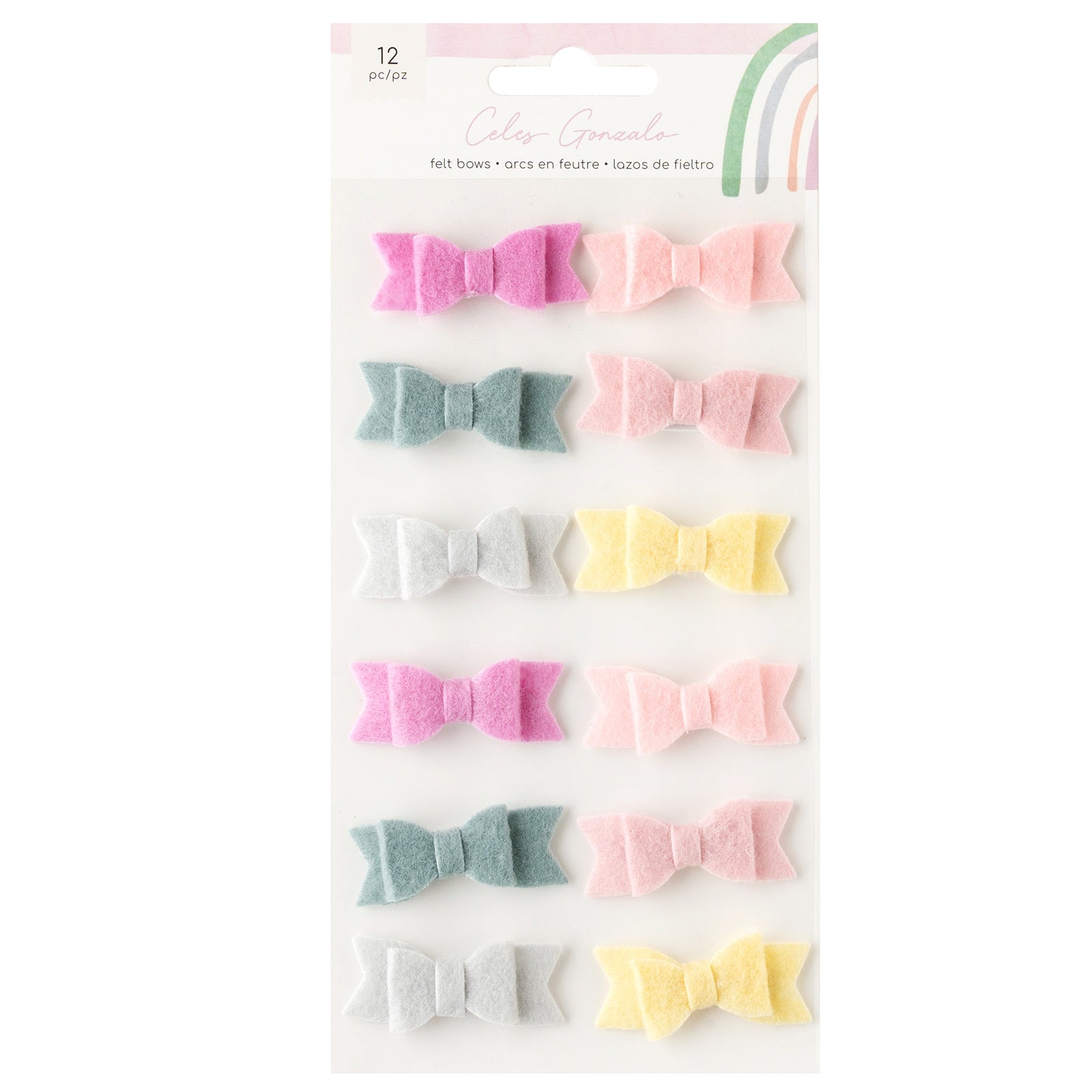 American Crafts Rainbow Avenue Bows - 12 pack