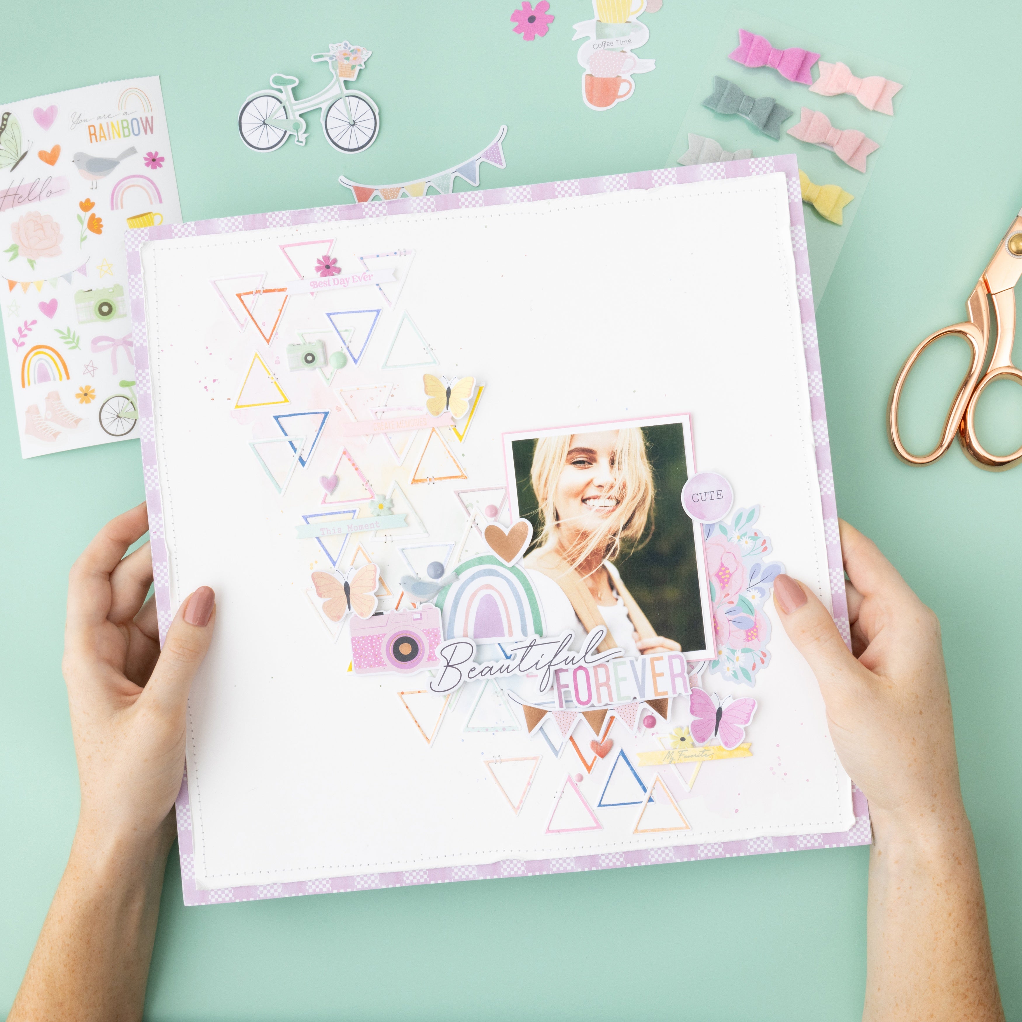 American Crafts Rainbow Avenue Bows - 12 pack