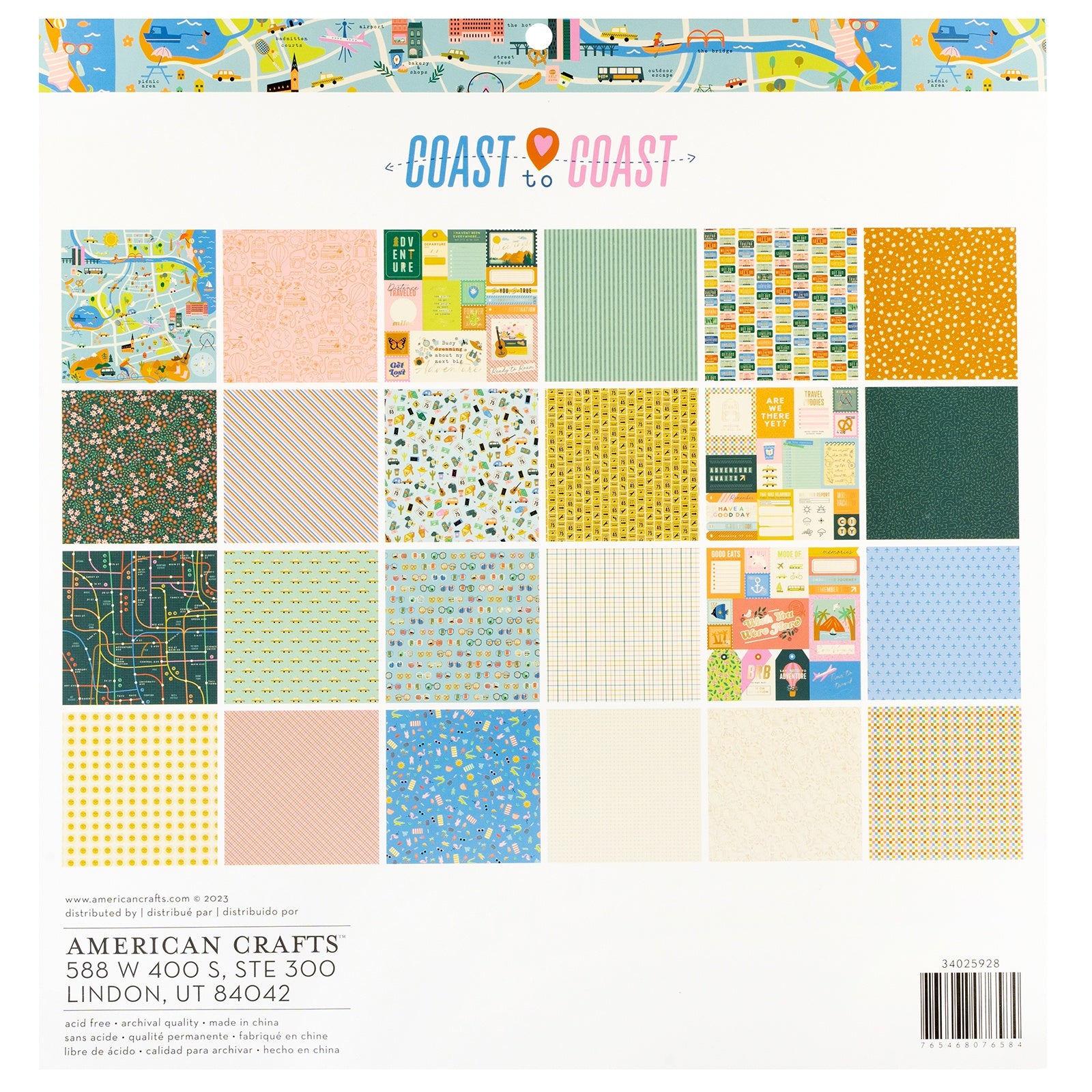 Coast to Coast Double-Sided 12x12" Paper Pad