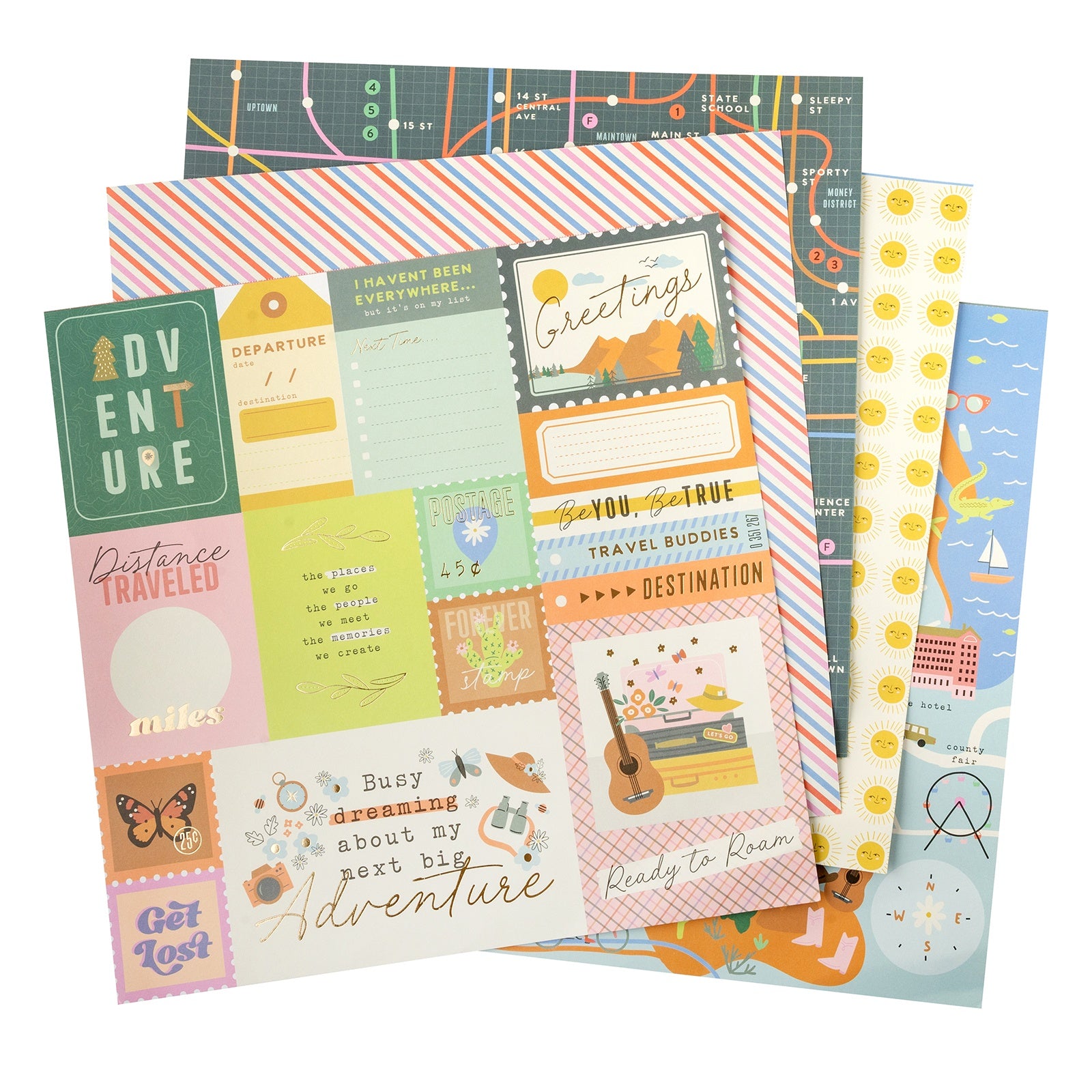 Coast to Coast Double-Sided 12x12" Paper Pad with Gold Foil