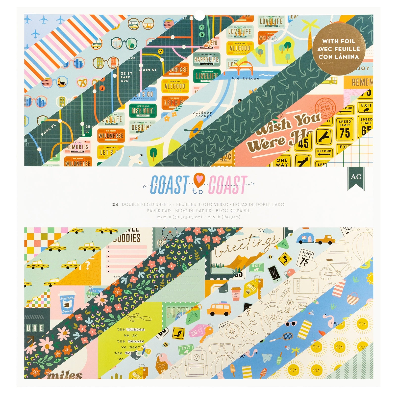 Coast to Coast Double-Sided 12x12" Paper Pad